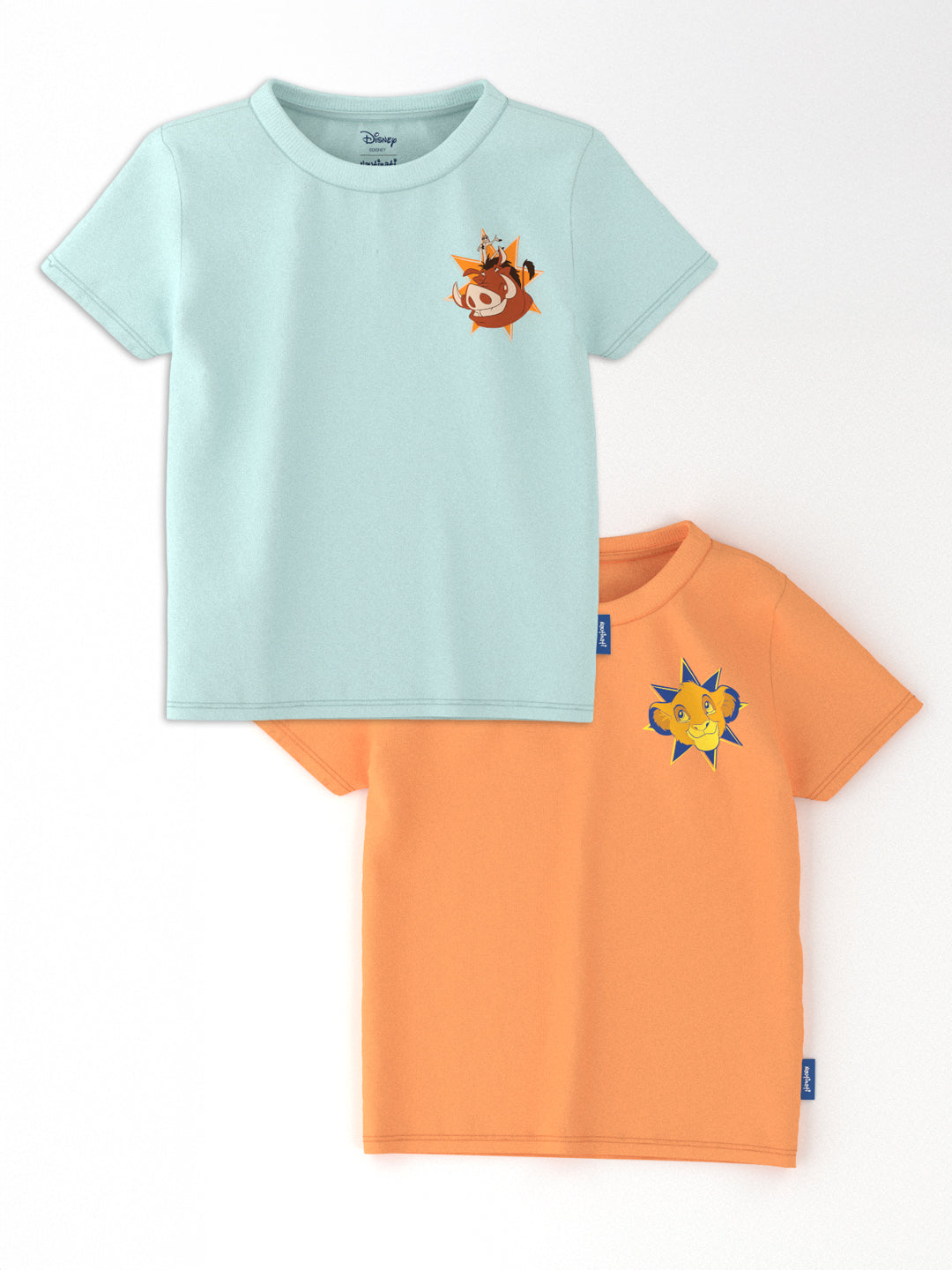 Nautinati Boys' Cotton Lion King Print Pack of 2 T-shirt