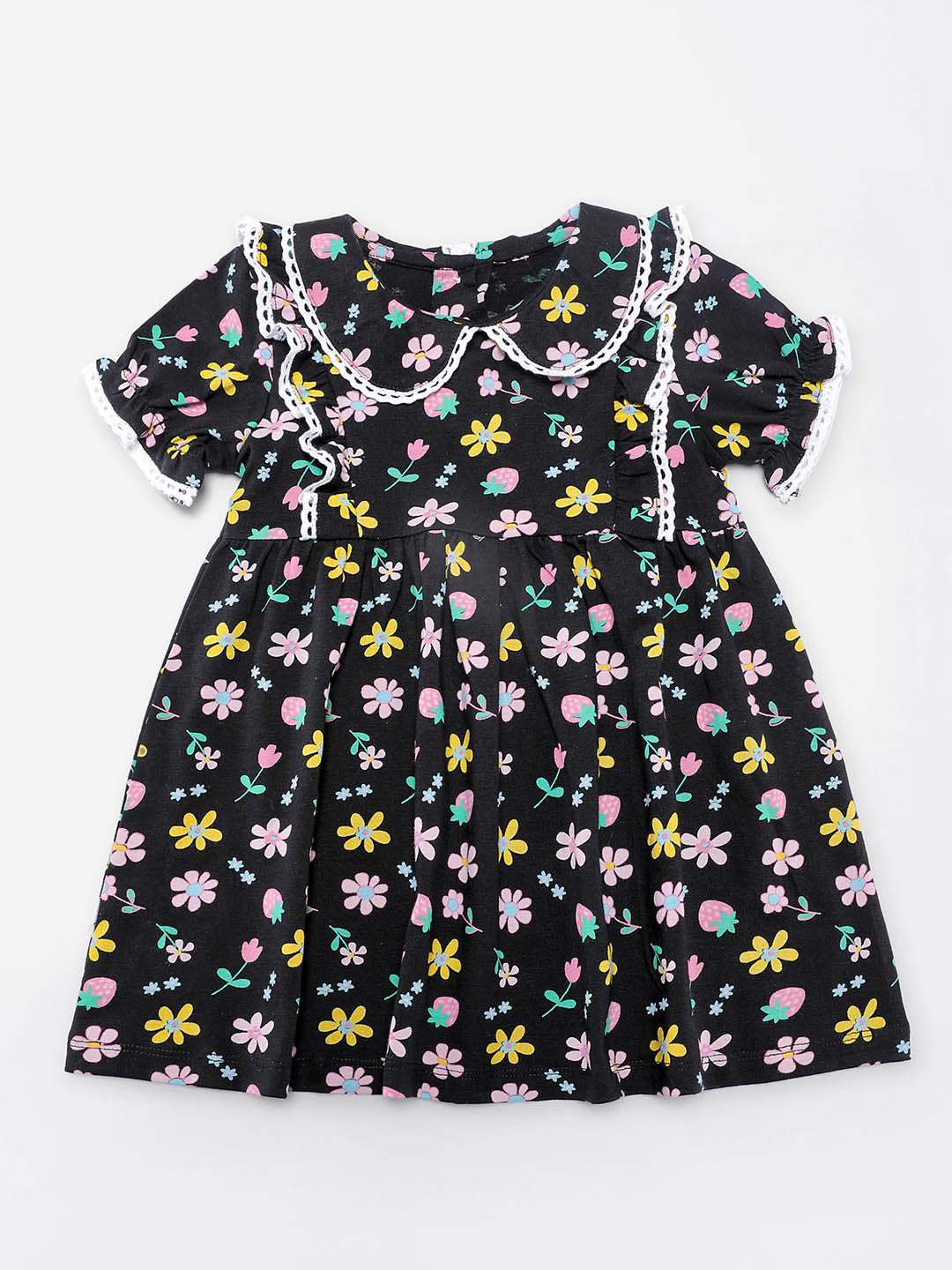 Nautinati Girls' All Over Print Knee Length Dress