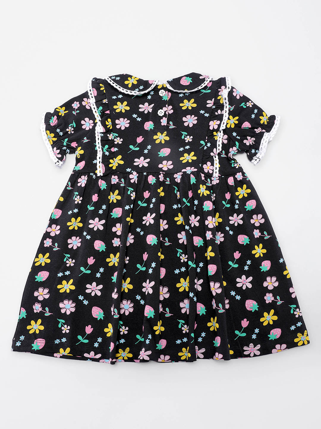 Nautinati Girls' All Over Print Knee Length Dress
