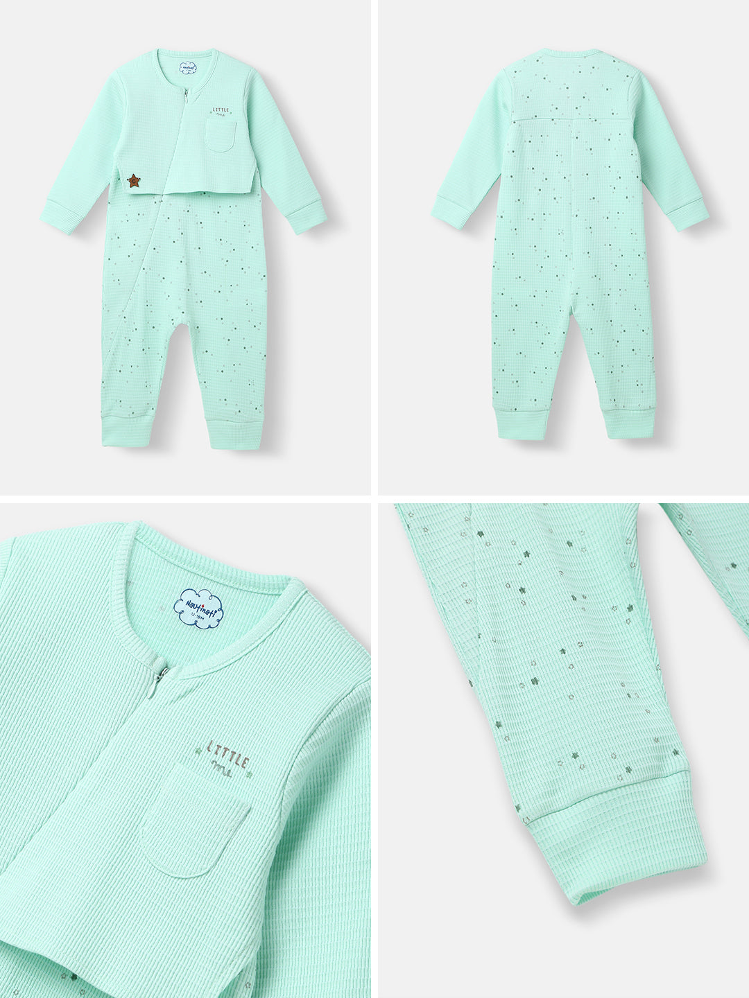 Infants AOP Cotton Bodysuit | Zipped Bodysuit for 0-2 Years