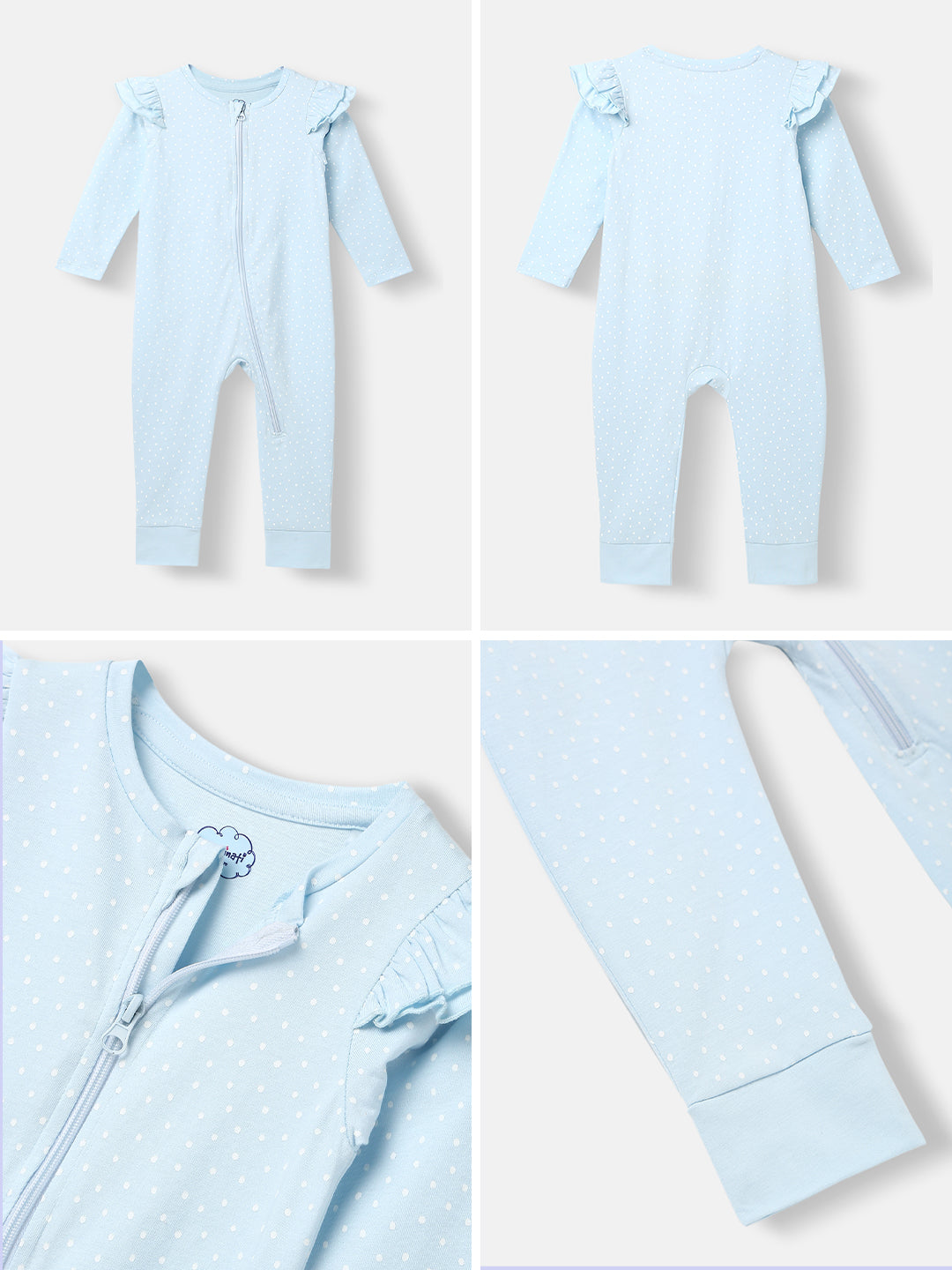 Nautinati Infants' Cotton Pack of 3 Ocean Print Sleepsuit