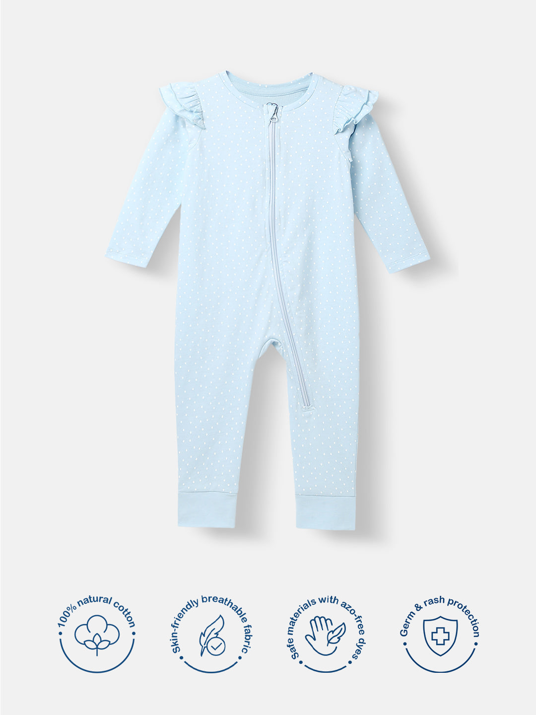 Nautinati Infants' Cotton Pack of 3 Ocean Print Sleepsuit