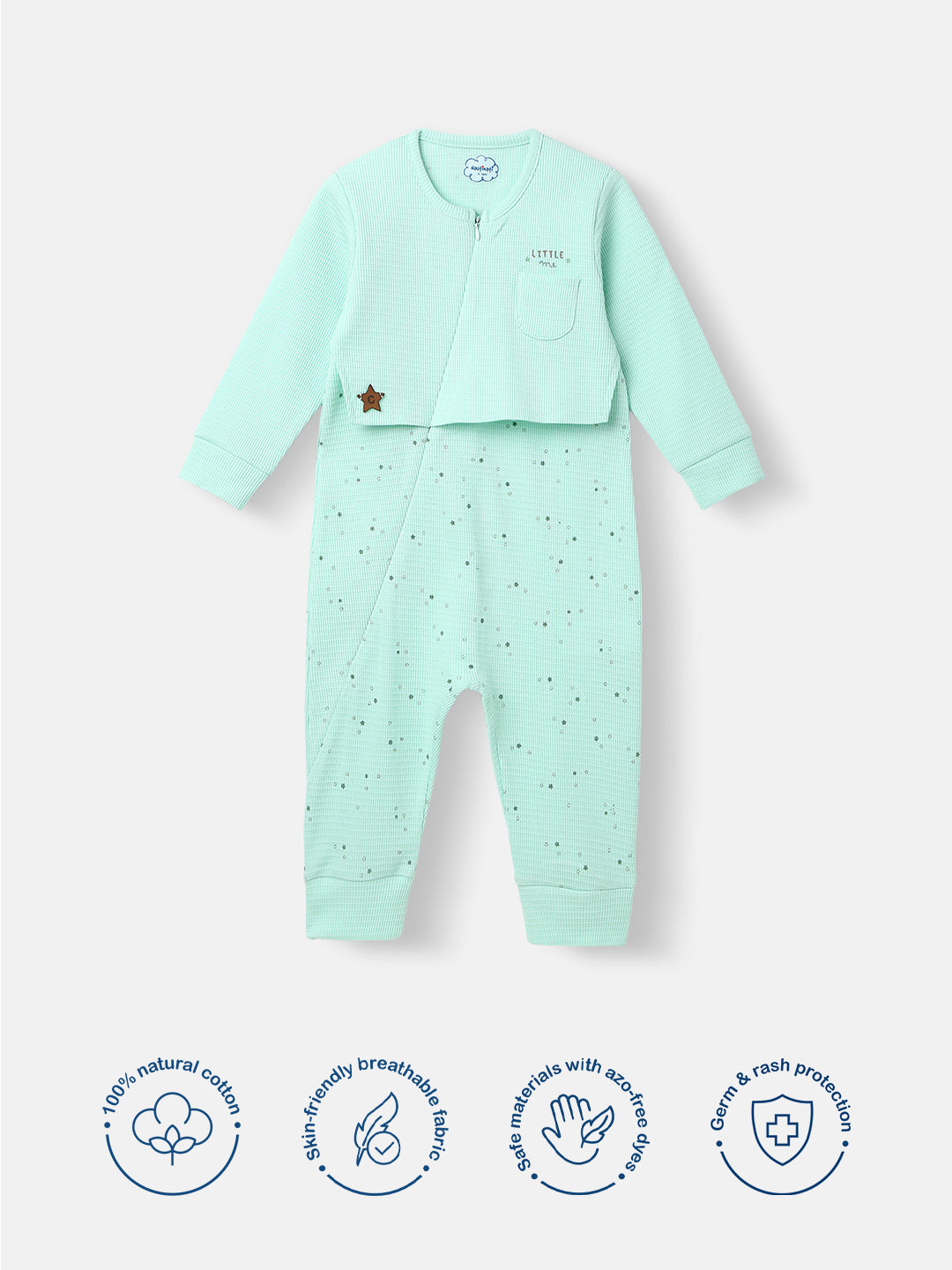 Infants AOP Cotton Bodysuit | Zipped Bodysuit for 0-2 Years