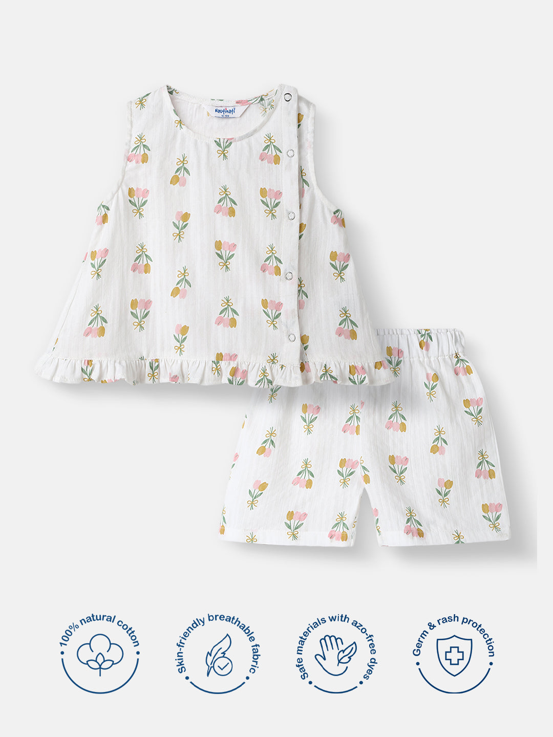 Nautinati Infant Boys' Patterened Muslin Cotton Clothing Set of Top and Pants