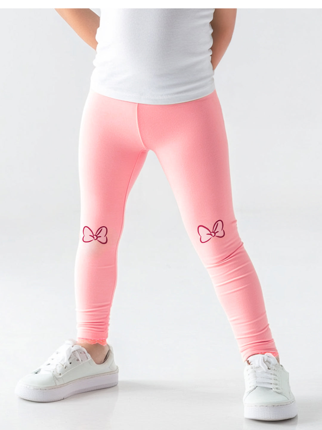 Girls Graphic Print Leggings | Lace at Bottom Hem | Disney Print | 3-24 Months