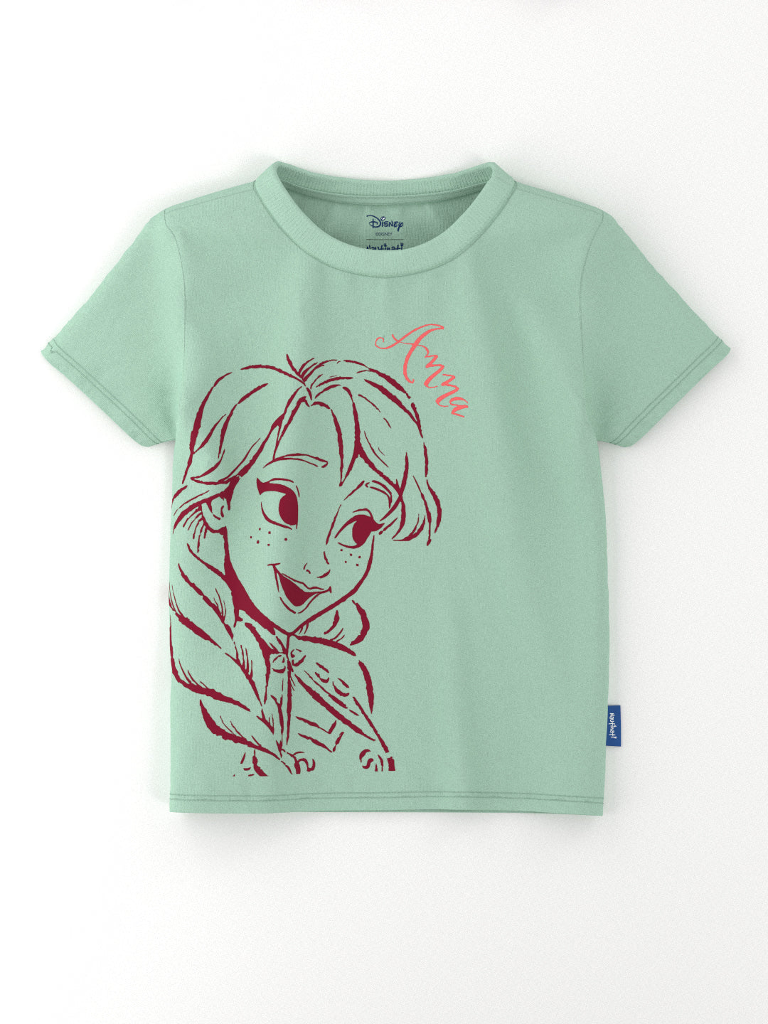 Nautinati Girls' Pack of 2 Cotton Frozen Elsa and Anna Printed T-shirts