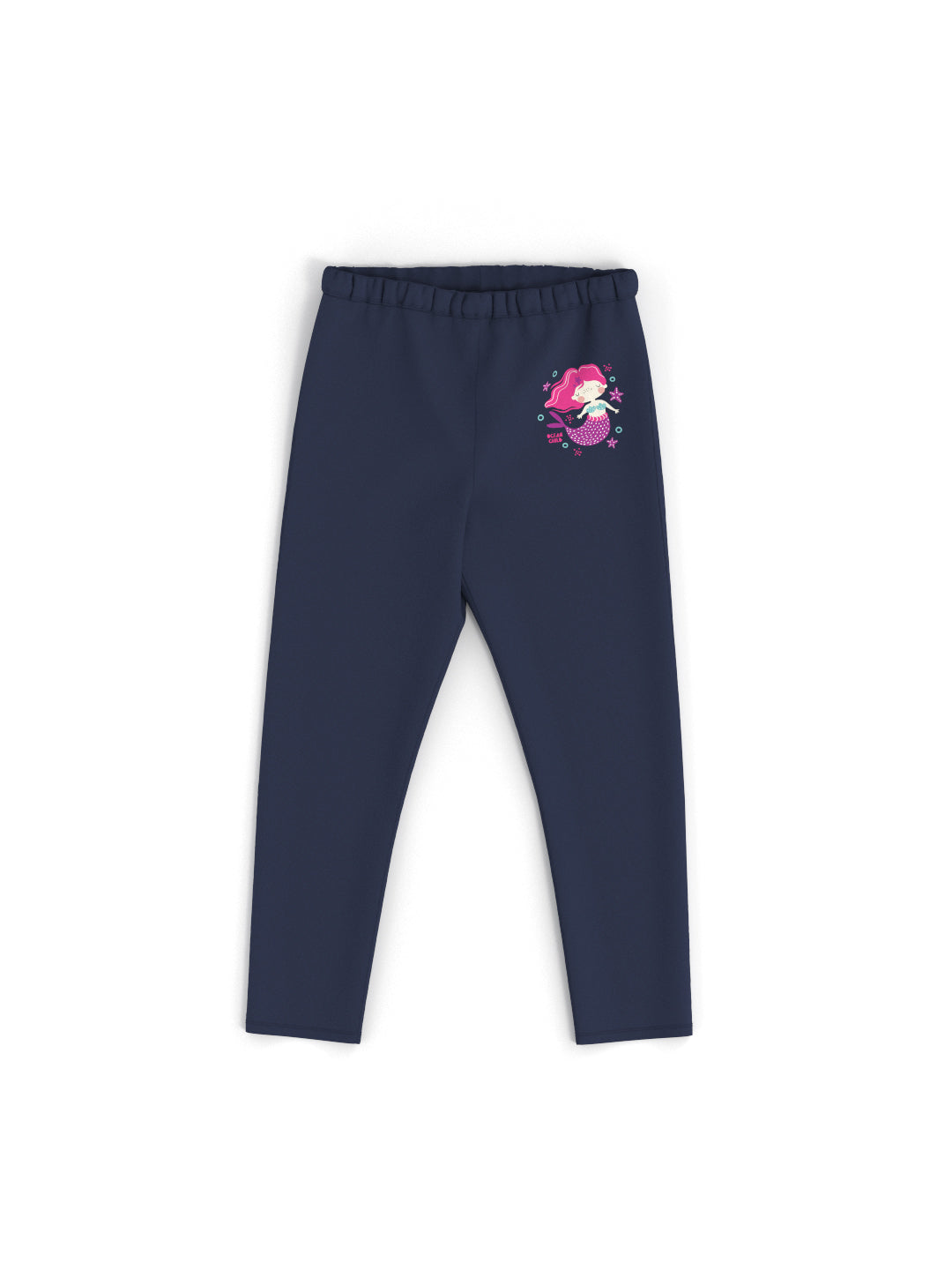 Nautinati Girls' Cotton Mermaid Print Leggings