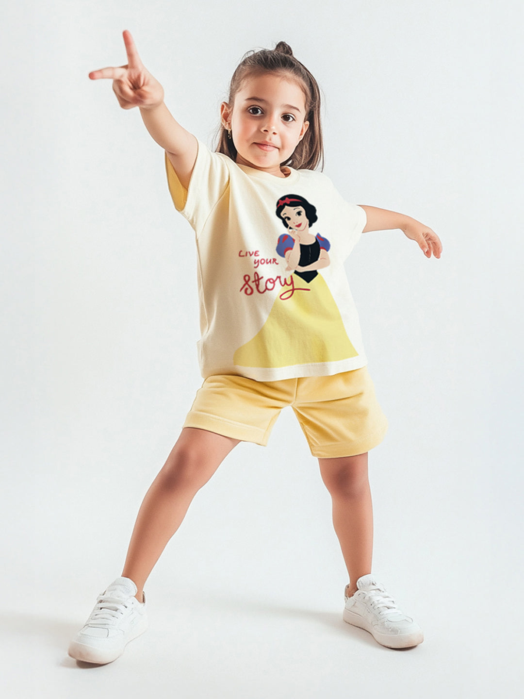 Nautinati Girls’ Disney Print Cotton T-shirt | Girls’ Oversized Graphic Tee for 2 – 10 Years