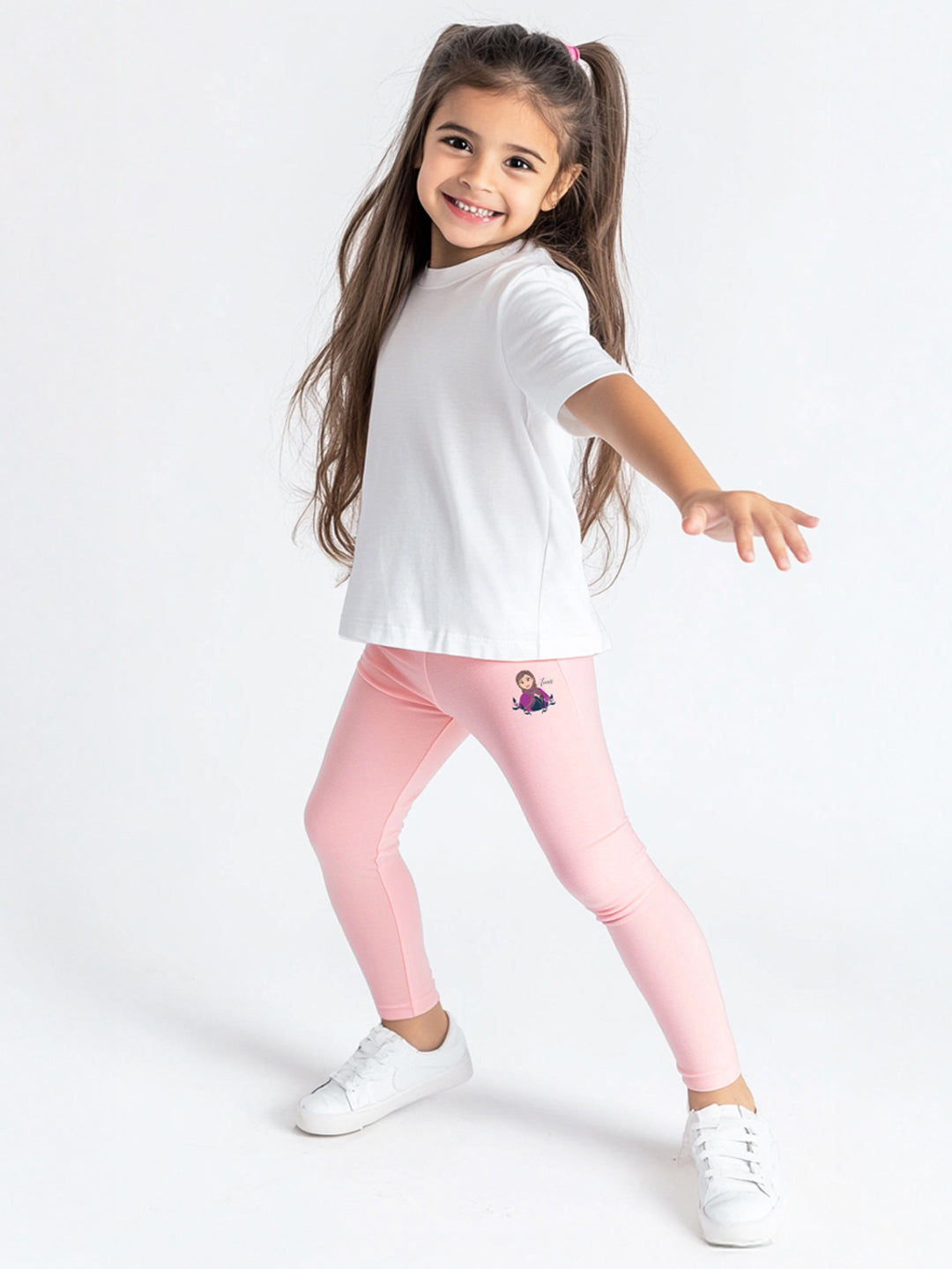 Nautinati Girls' Pack of 2 Cotton Frozen Movie Print Leggings