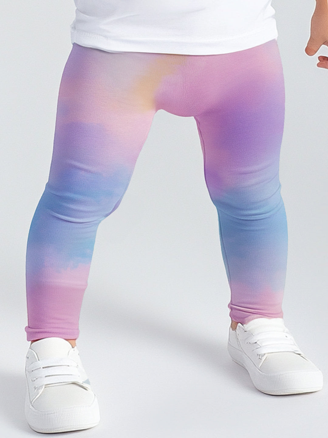 Nautinati Girls' Cotton All-over Tye and Dye Print Leggings