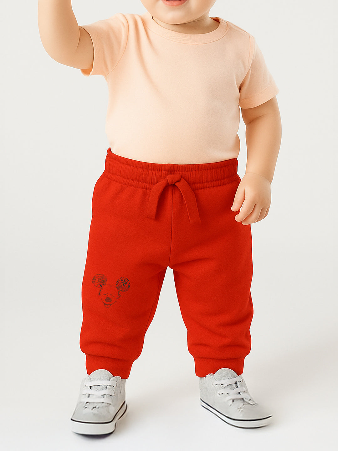 Nautinati Infant Boys' Cotton Joggers | Mickey Mouse Print| Age 0 - 2 Years