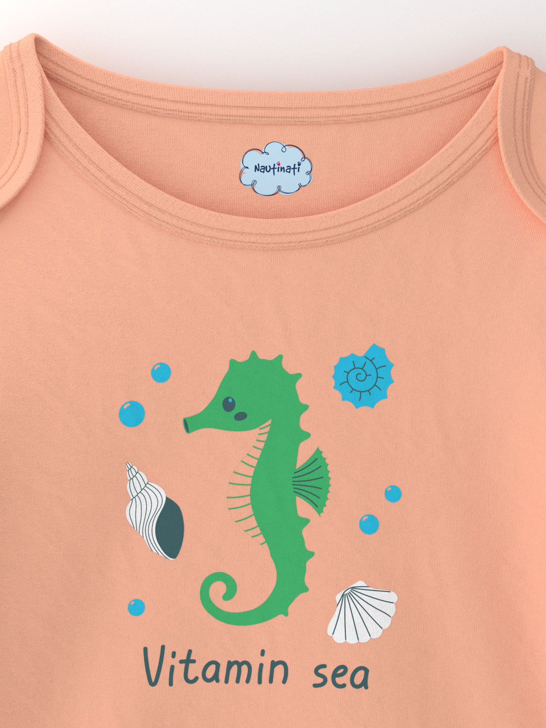 Nautinati Infants' Cotton Pack of 3 Ocean Print Bodysuit