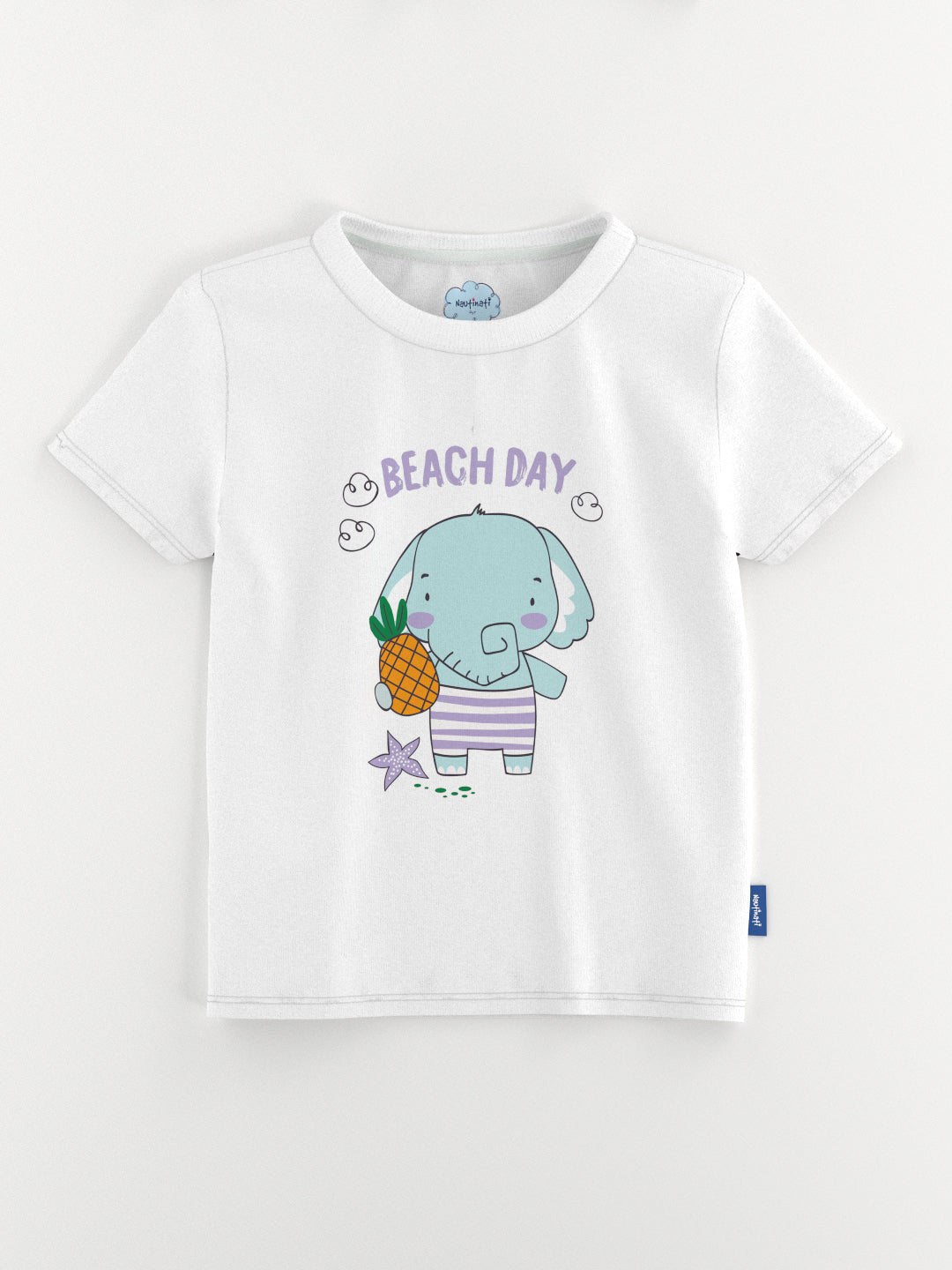 Nautinati Girls' Cotton Graphic Printed T-shirt and Solid Biker Shorts