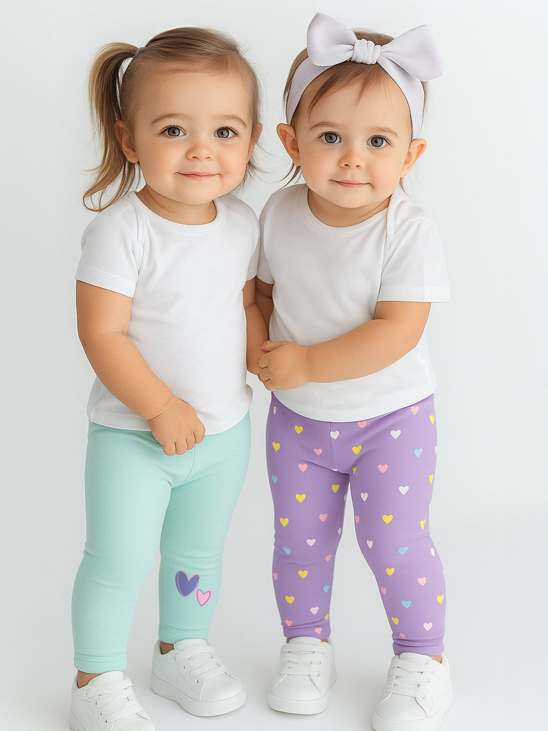 Nautinati's Girls' Cotton Pack of 2 Printed Leggings