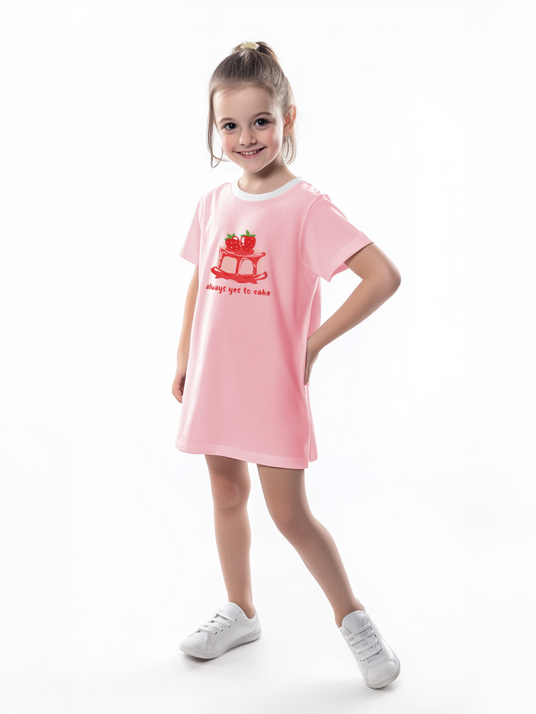 Nautinati Girls’ Graphic Print Dress | Cotton Dress for 2-10 Years | Circus Act Theme T-shirt Dress
