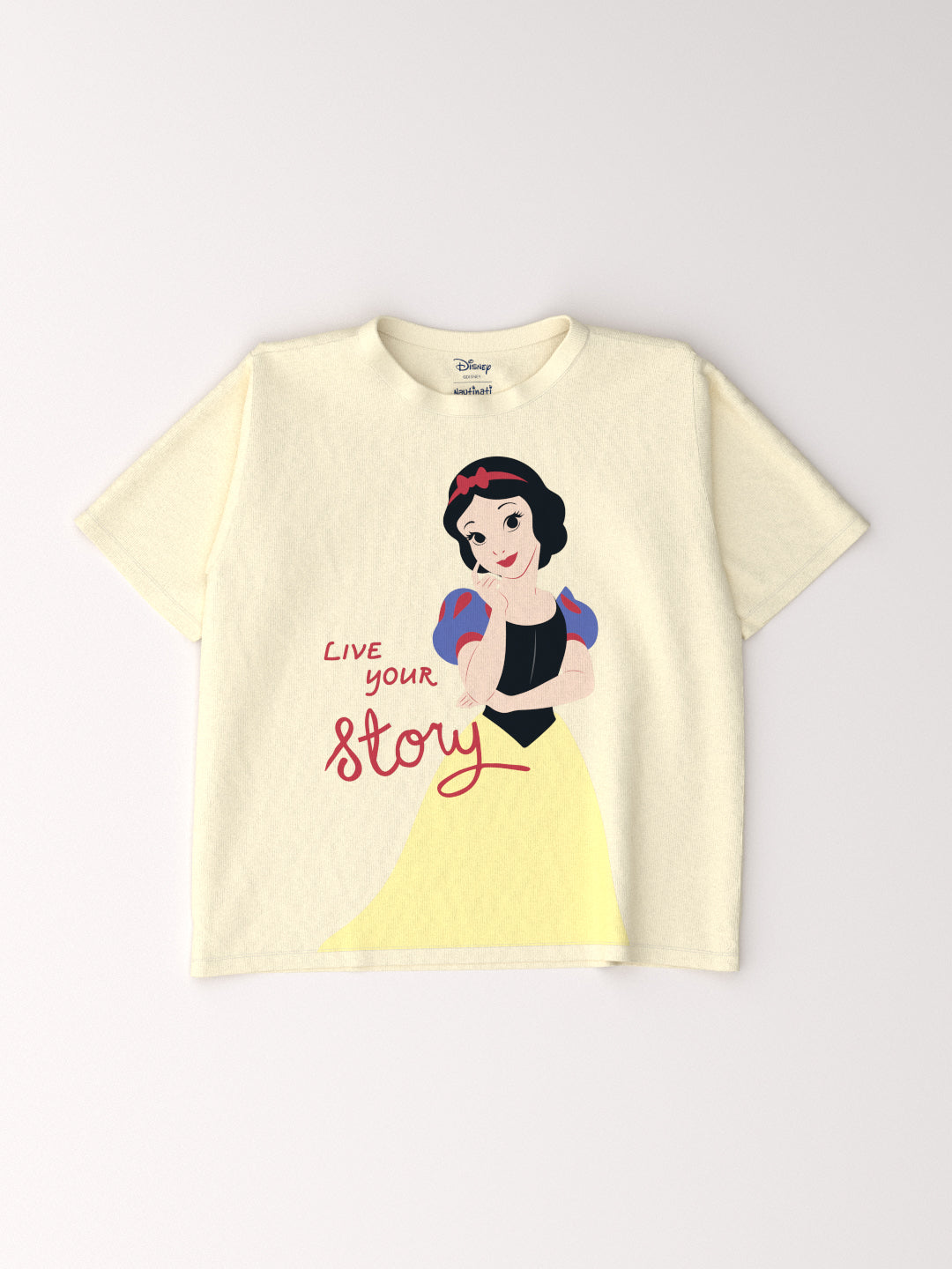 Nautinati Girls’ Disney Print Cotton T-shirt | Girls’ Oversized Graphic Tee for 2 – 10 Years