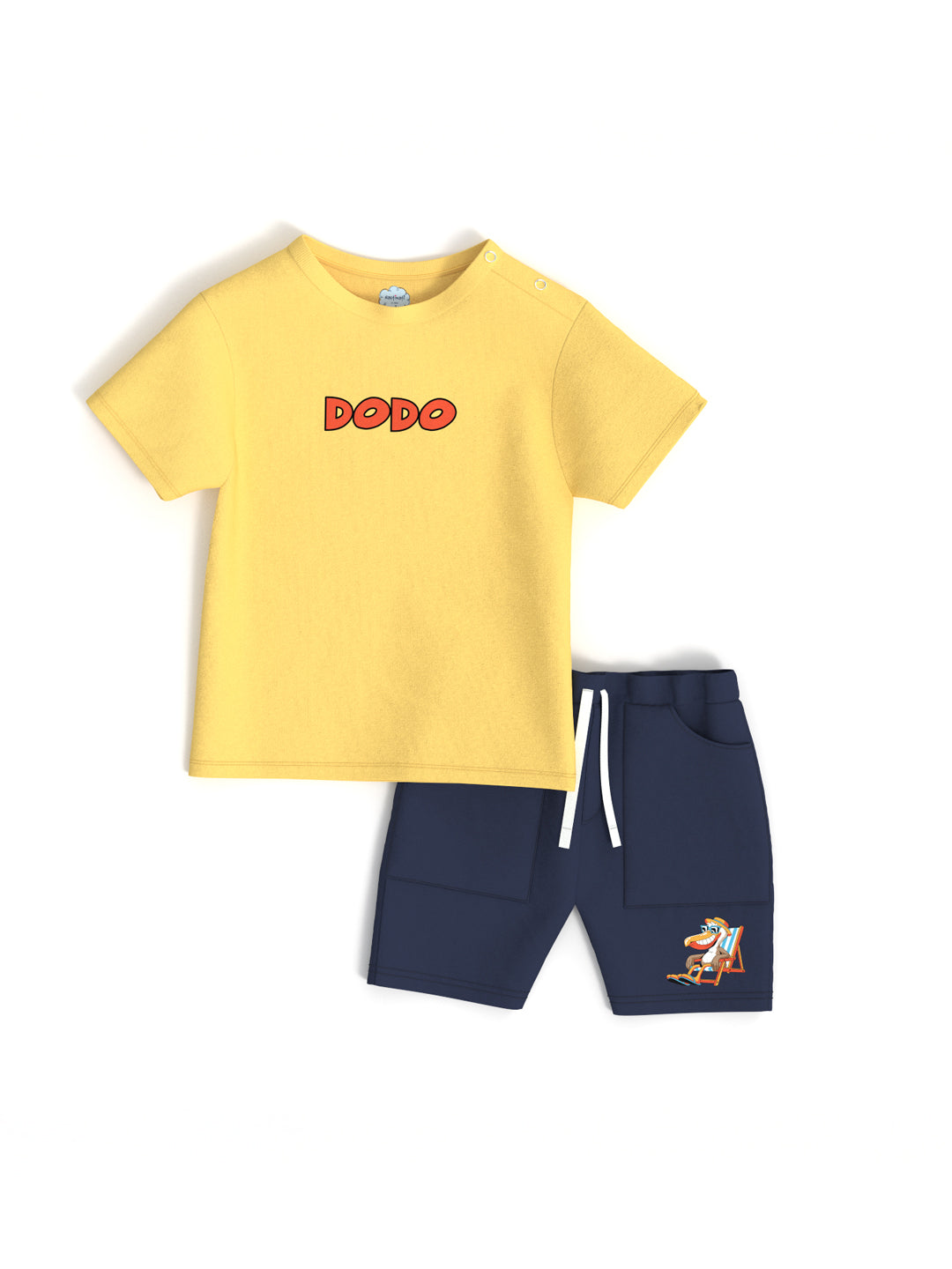 Nautinati Boys’ Beach Print Cotton T-shirt with Shorts | Boys’ Tee and Shorts Set for 3 – 24 Months | Boys’ Co-ords
