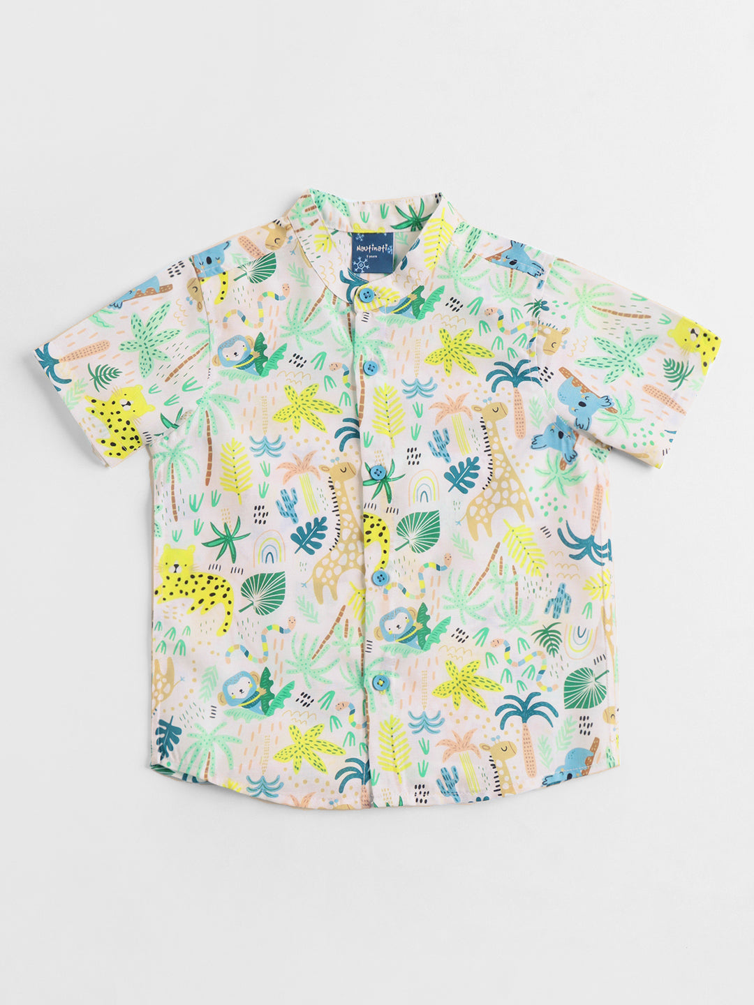 Nauti Nati Boys Multicoloured Printed Shirt with Shorts