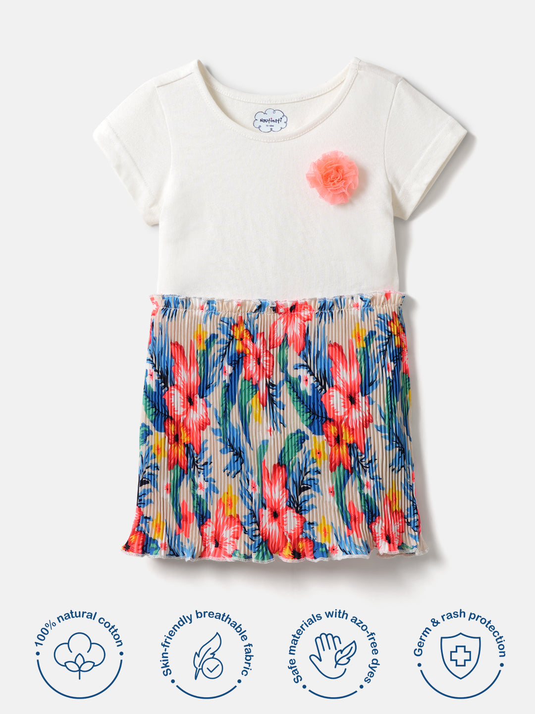 Nautinati Girls Floral Printed Frock