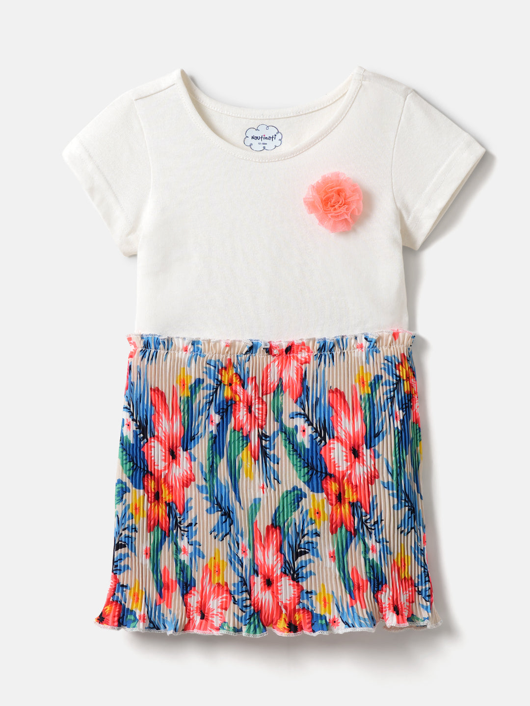 Nautinati Girls Floral Printed Frock