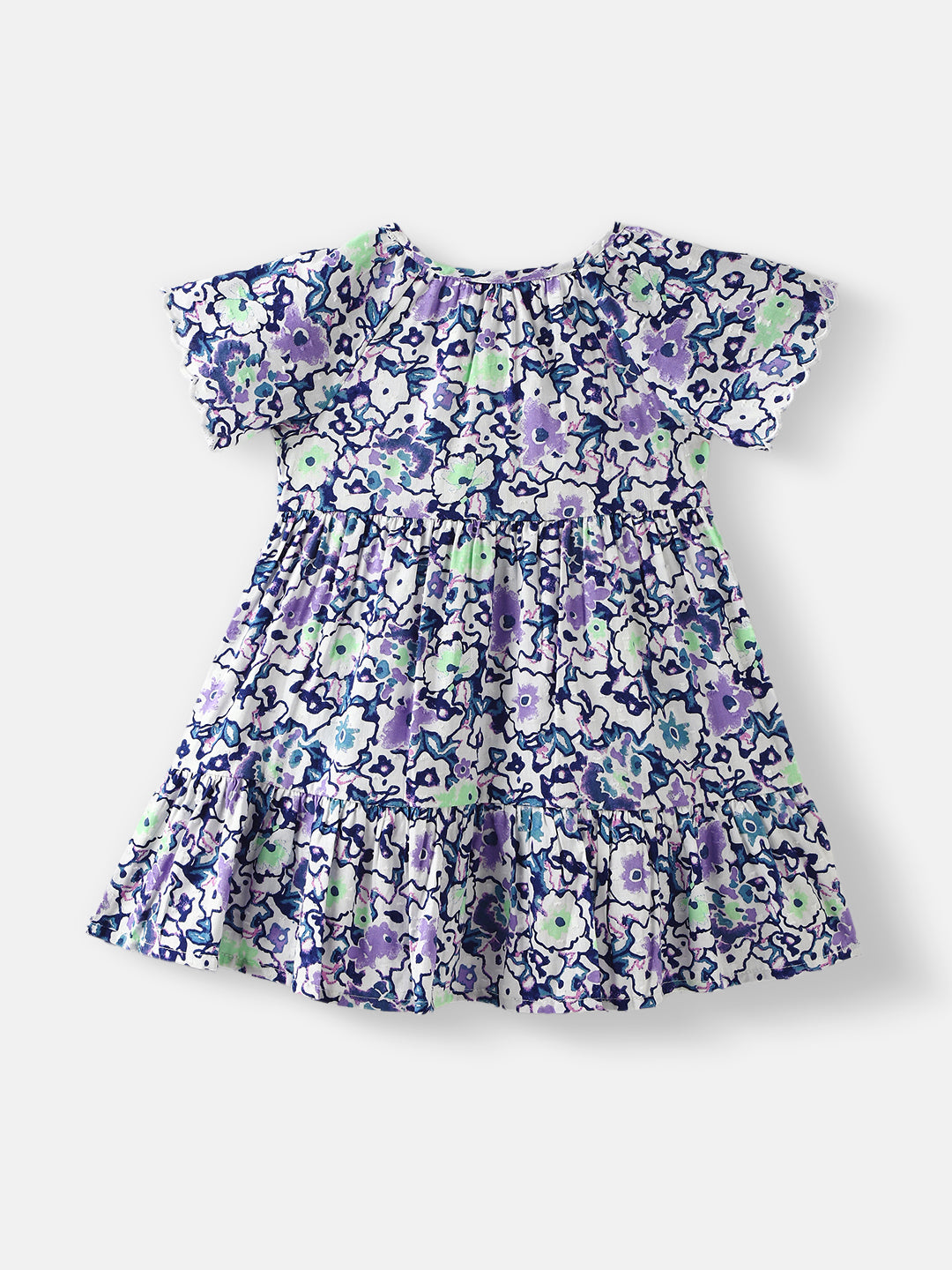 Nautinati Girls' Floral Printed Knee Length Dress