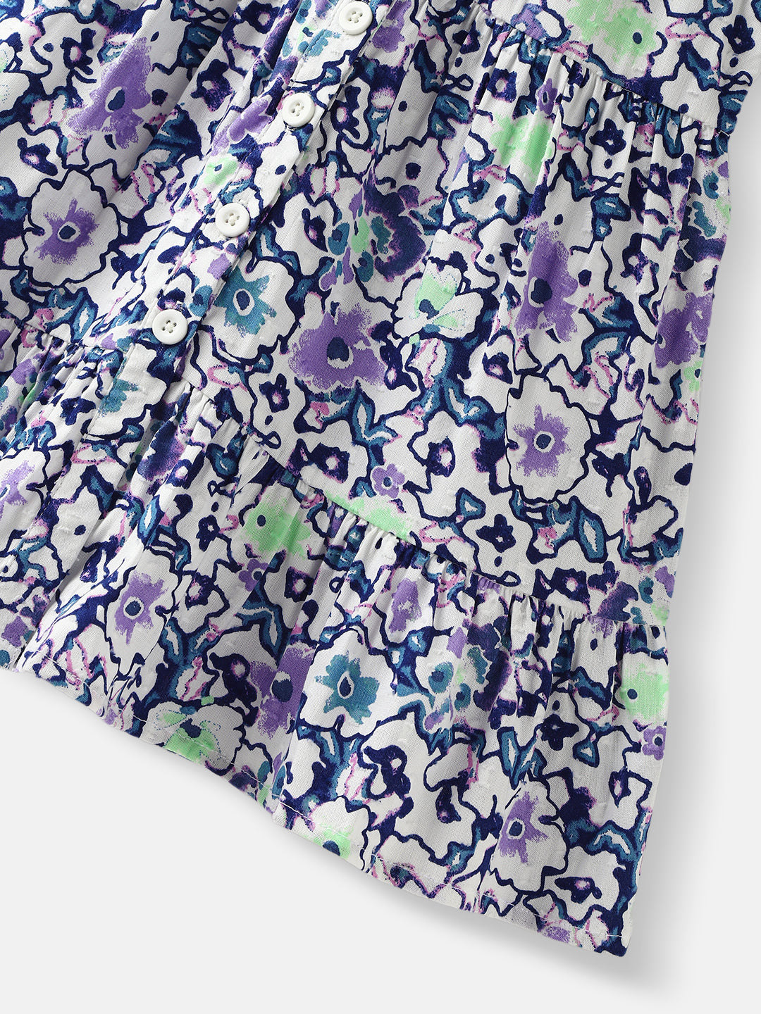 Nautinati Girls' Floral Printed Knee Length Dress