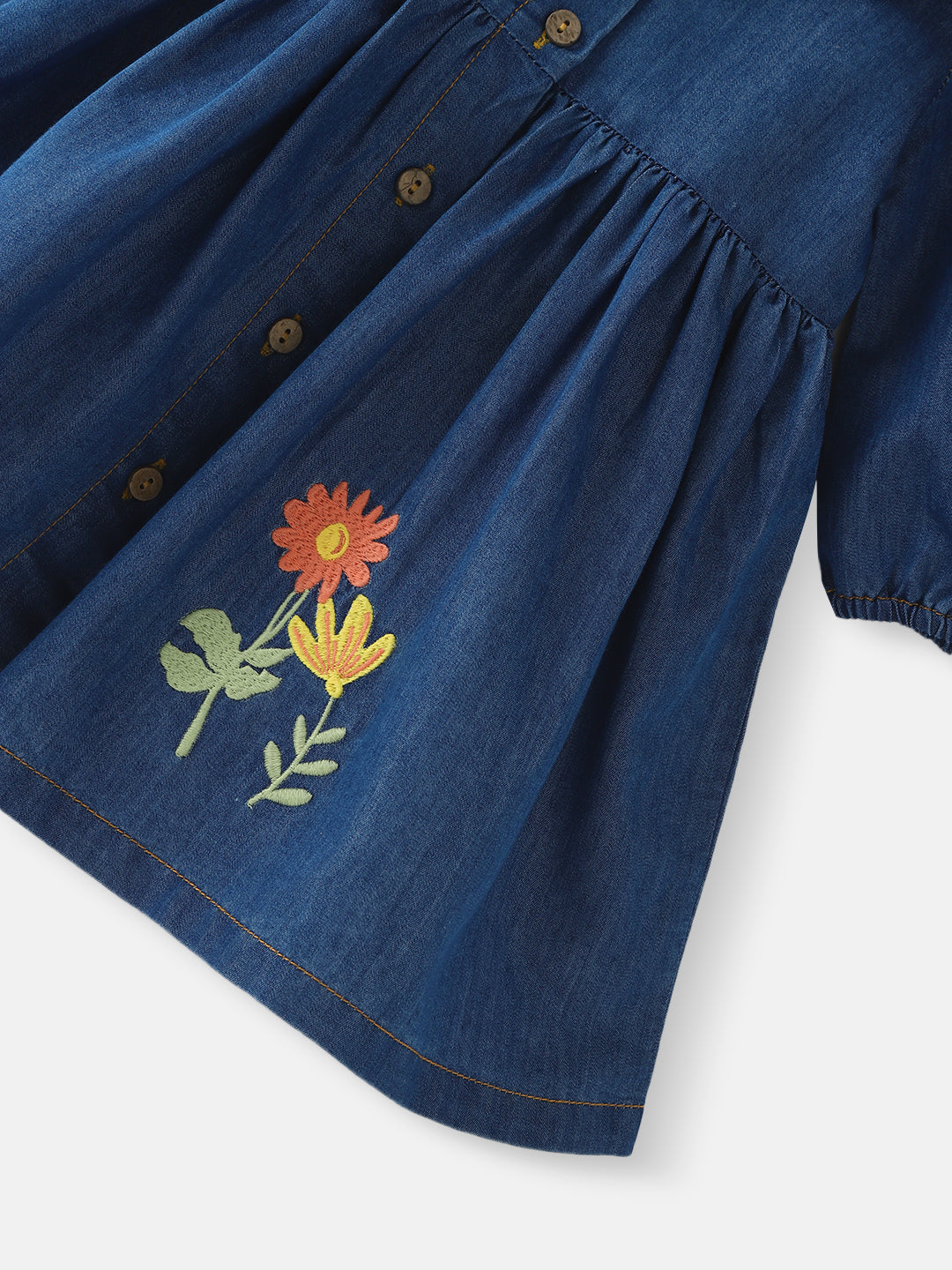 Nautinati Girls’ Floral Embroidery Cotton Dress