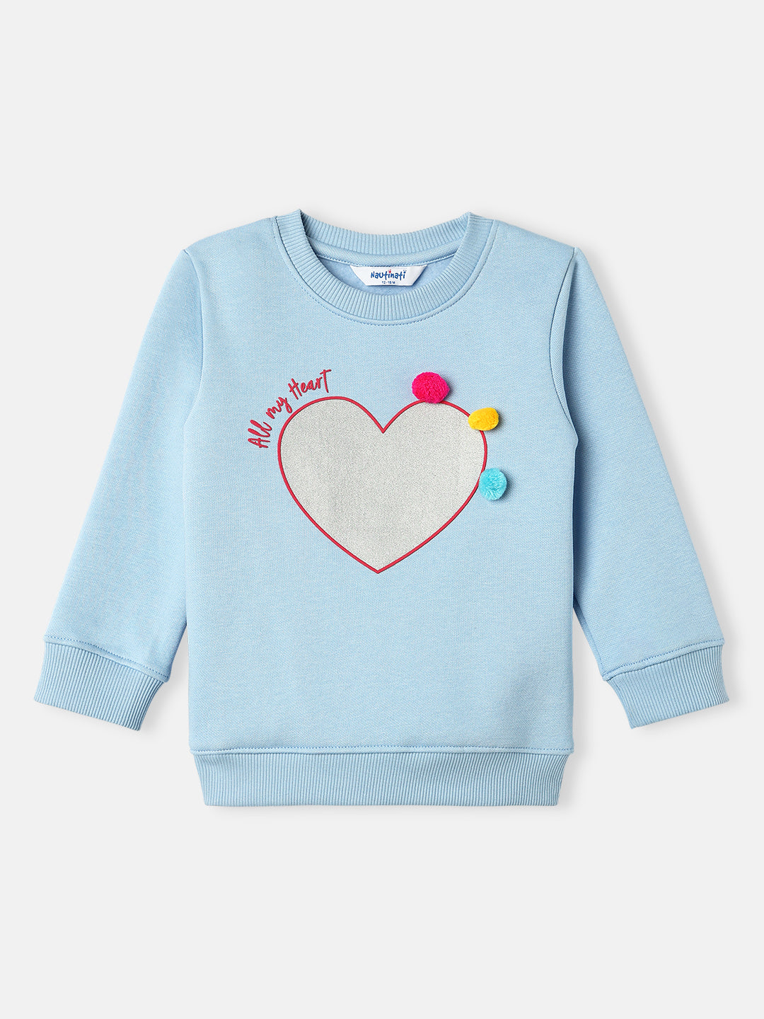 Nautinati Girls Heart Print Sweatshirt