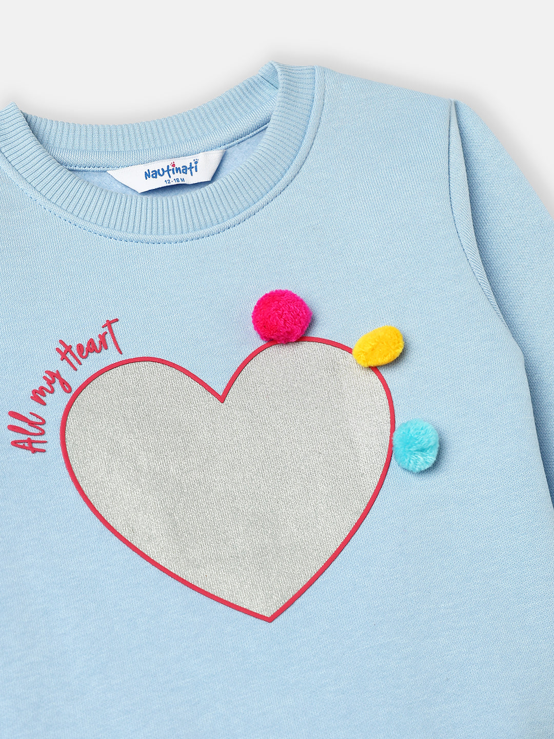 Nautinati Girls Heart Print Sweatshirt