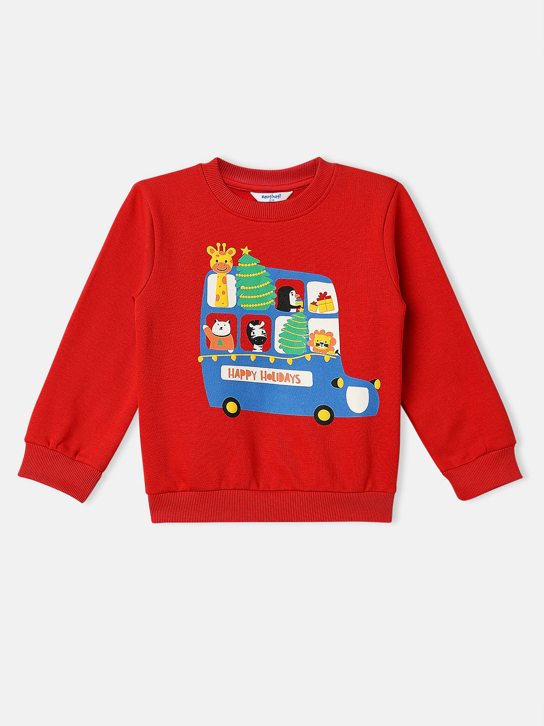 Nautinati Boys Fleece Holiday Theme Printed Sweatshirt