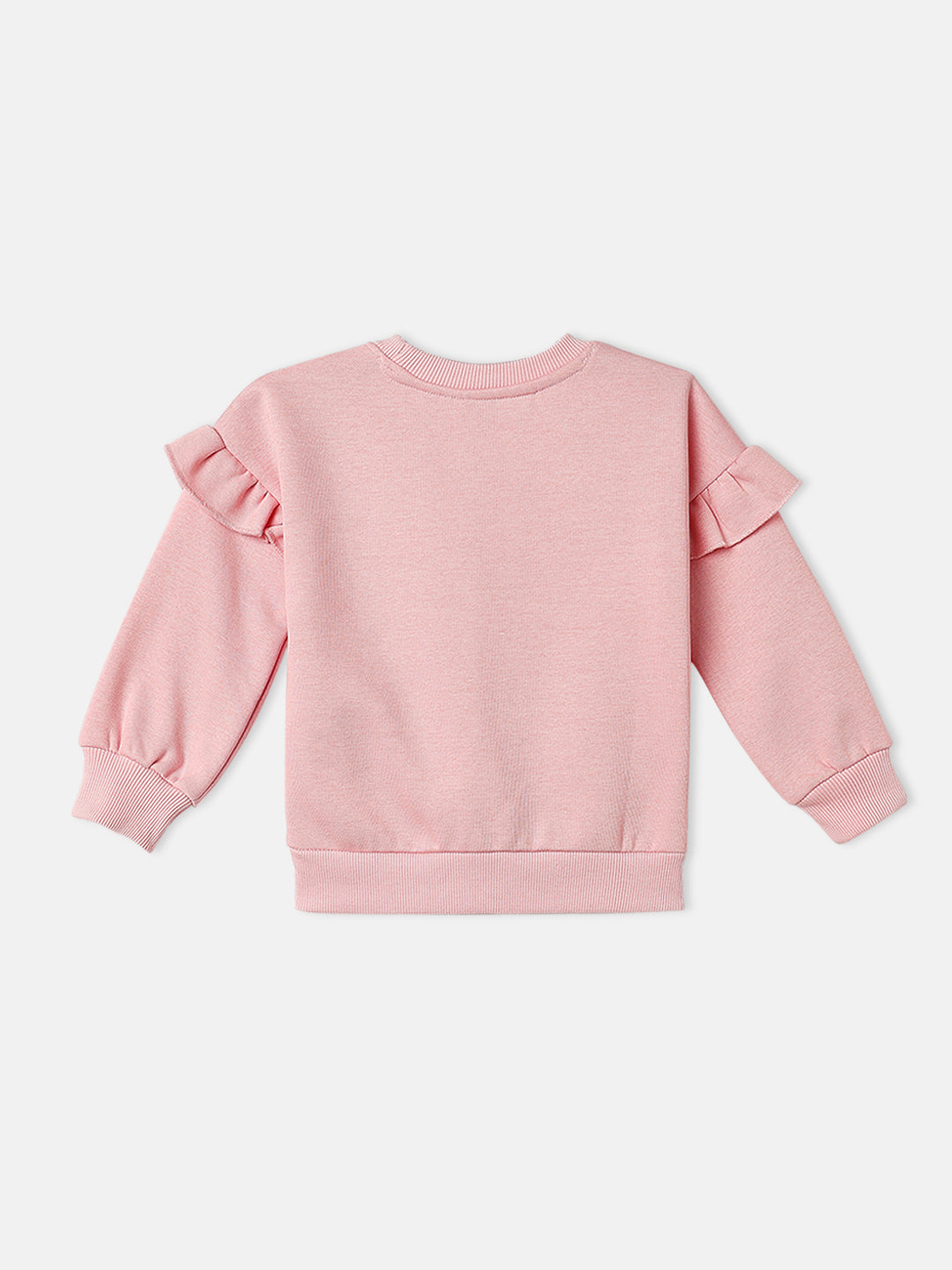 Nautinati Girls Cat Print Full Sleeves Fleece Sweatshirt