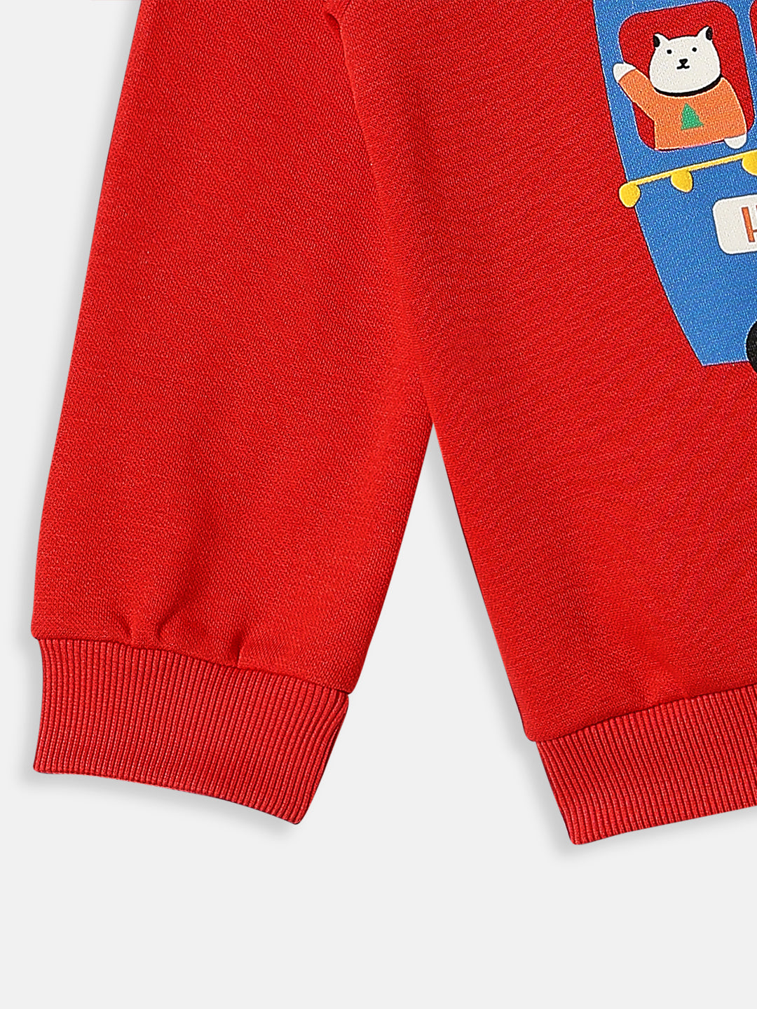 Nautinati Boys Fleece Holiday Theme Printed Sweatshirt