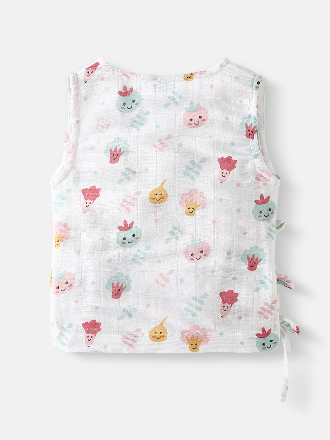 Nautinati Girls' Pack of 2 Cotton Printed Wrap V Neck Collar Jhabla