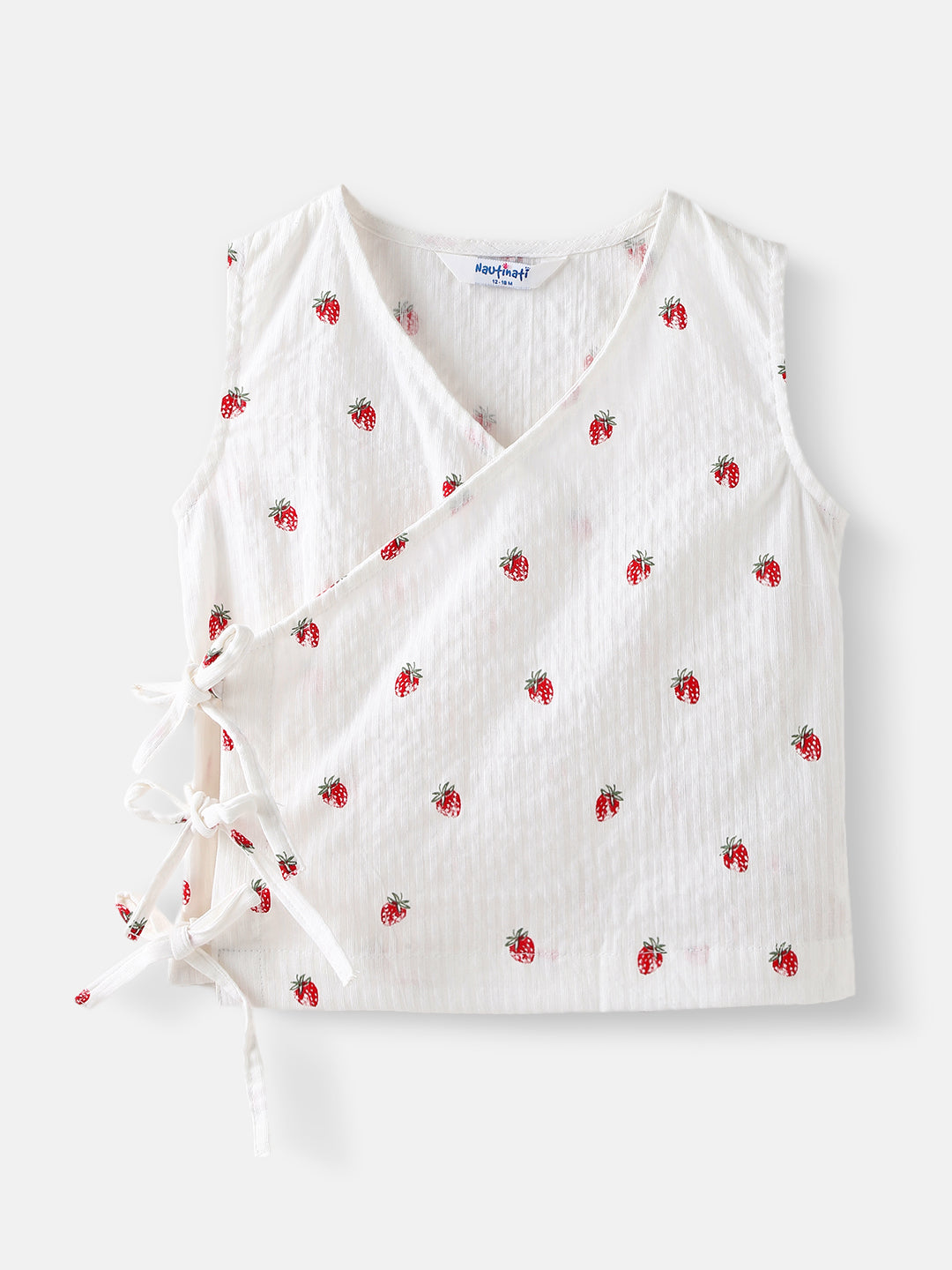 Nautinati Girls' Pack of 2 Cotton Printed Wrap V Neck Collar Jhabla