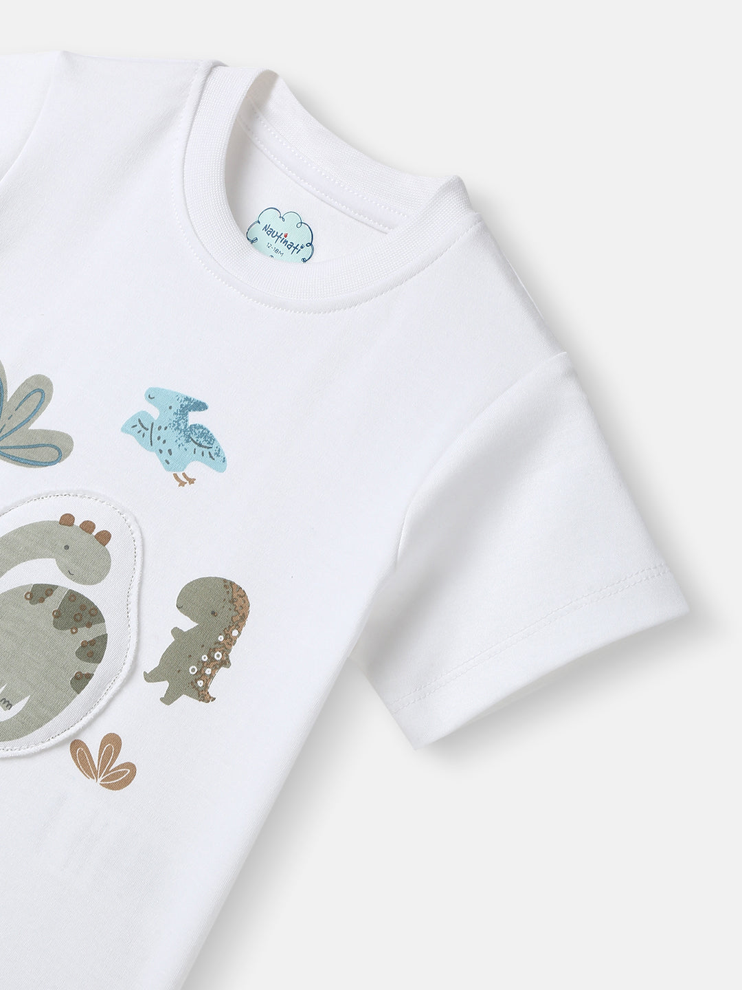 Nautinati Boys Dinosaur Print T-shirt with Shorts | Tee and Shorts Set for 0-2 Years | Infants Clothing Set