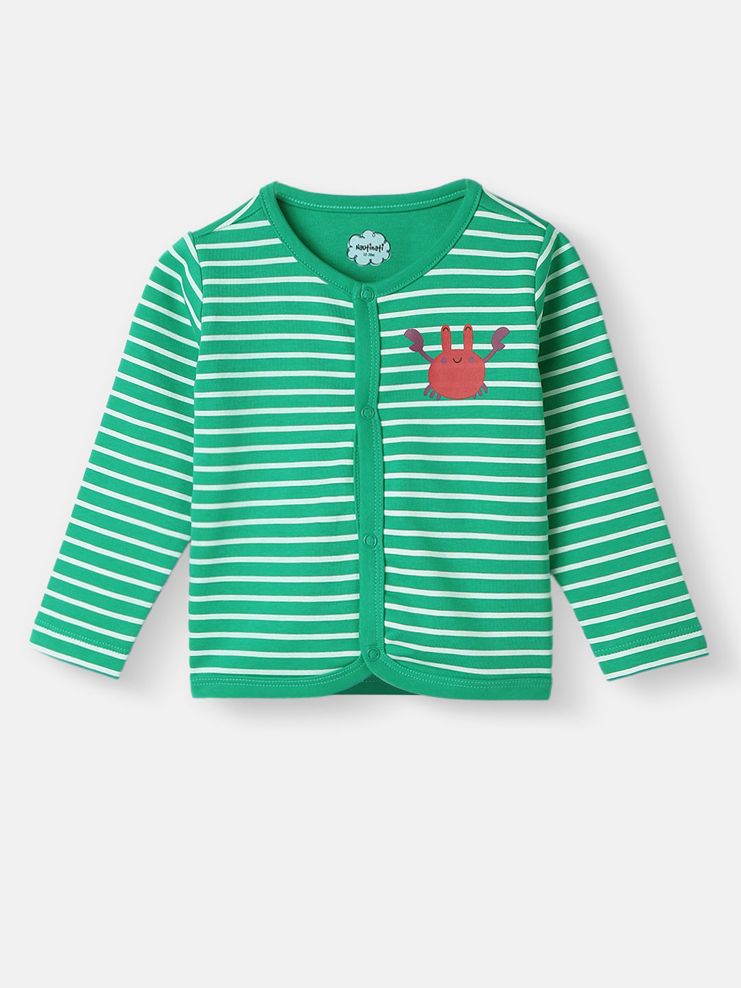 Nautinati Infant Boys Pack of 2 Cotton Printed & Striped Camisoles