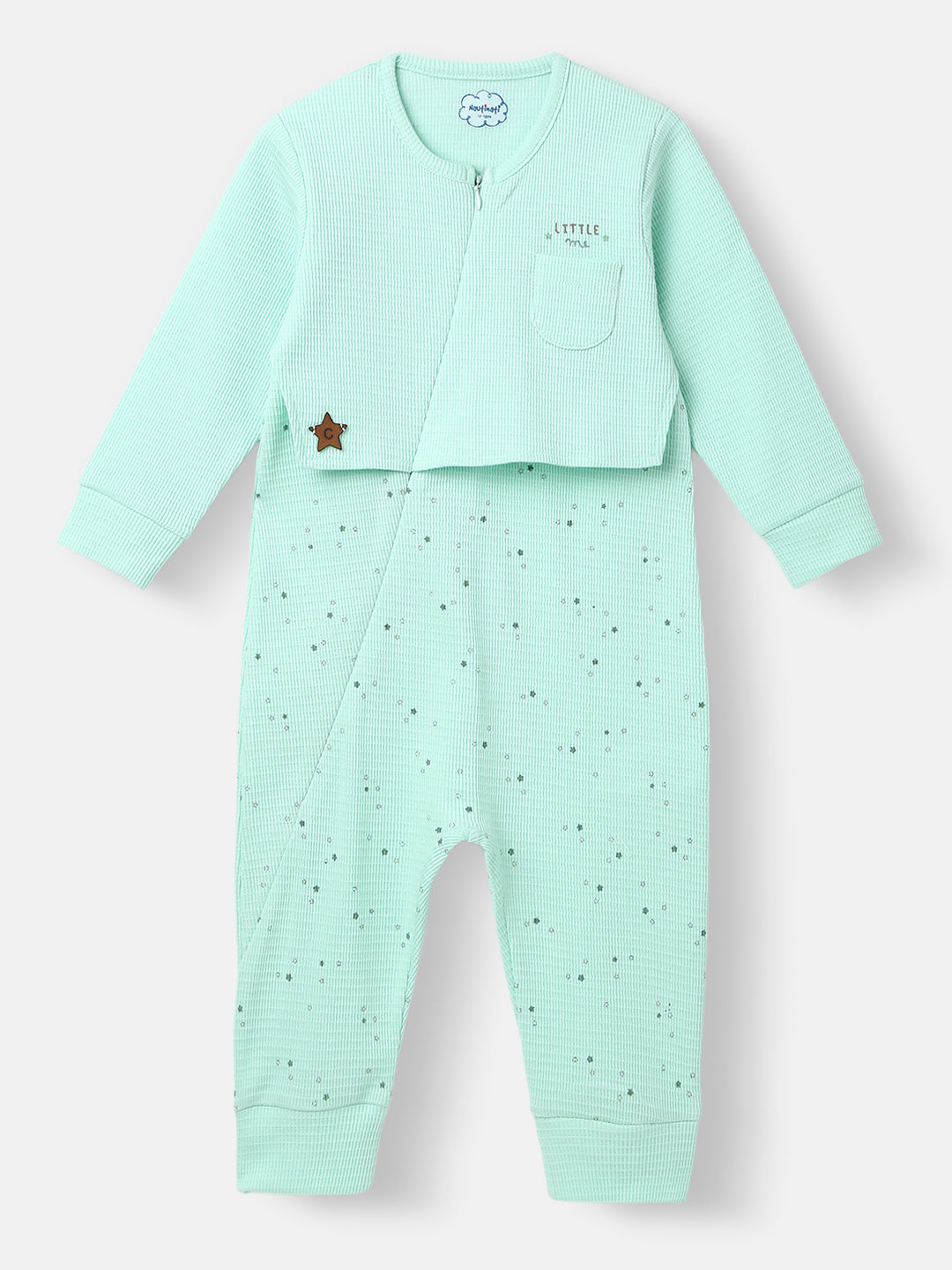 Infants AOP Cotton Bodysuit | Zipped Bodysuit for 0-2 Years