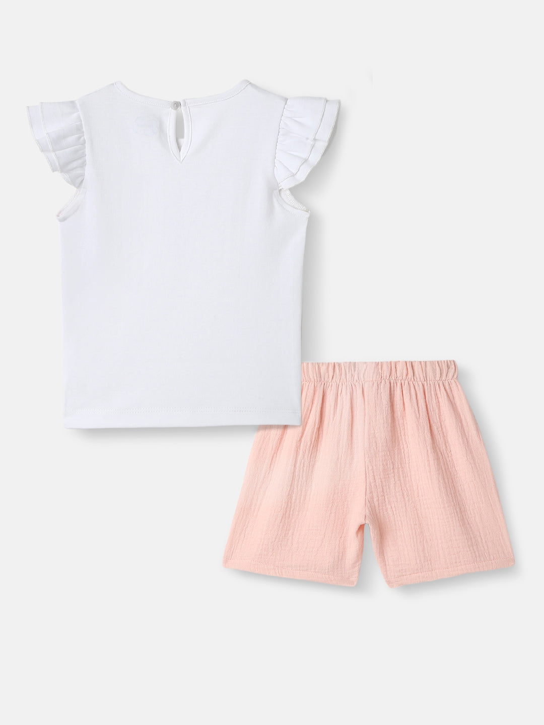 Girls Cotton Top and Shorts Set |Graphic Print Top | Elasticated Shorts | 0-2 Years