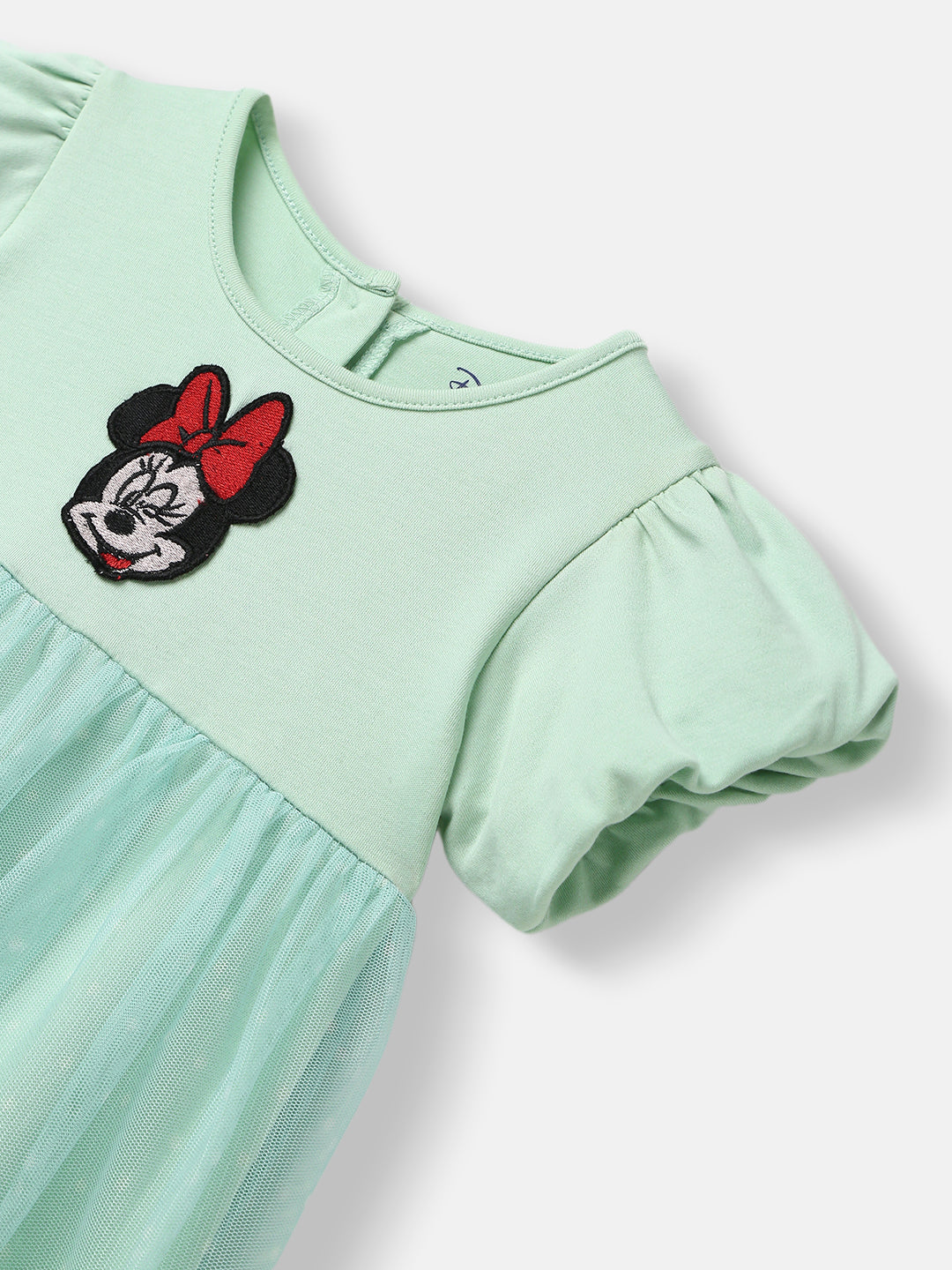 Nautinati Infants’ Silk Organza Minnie Mouse Embroidered Puff Sleeve Dress