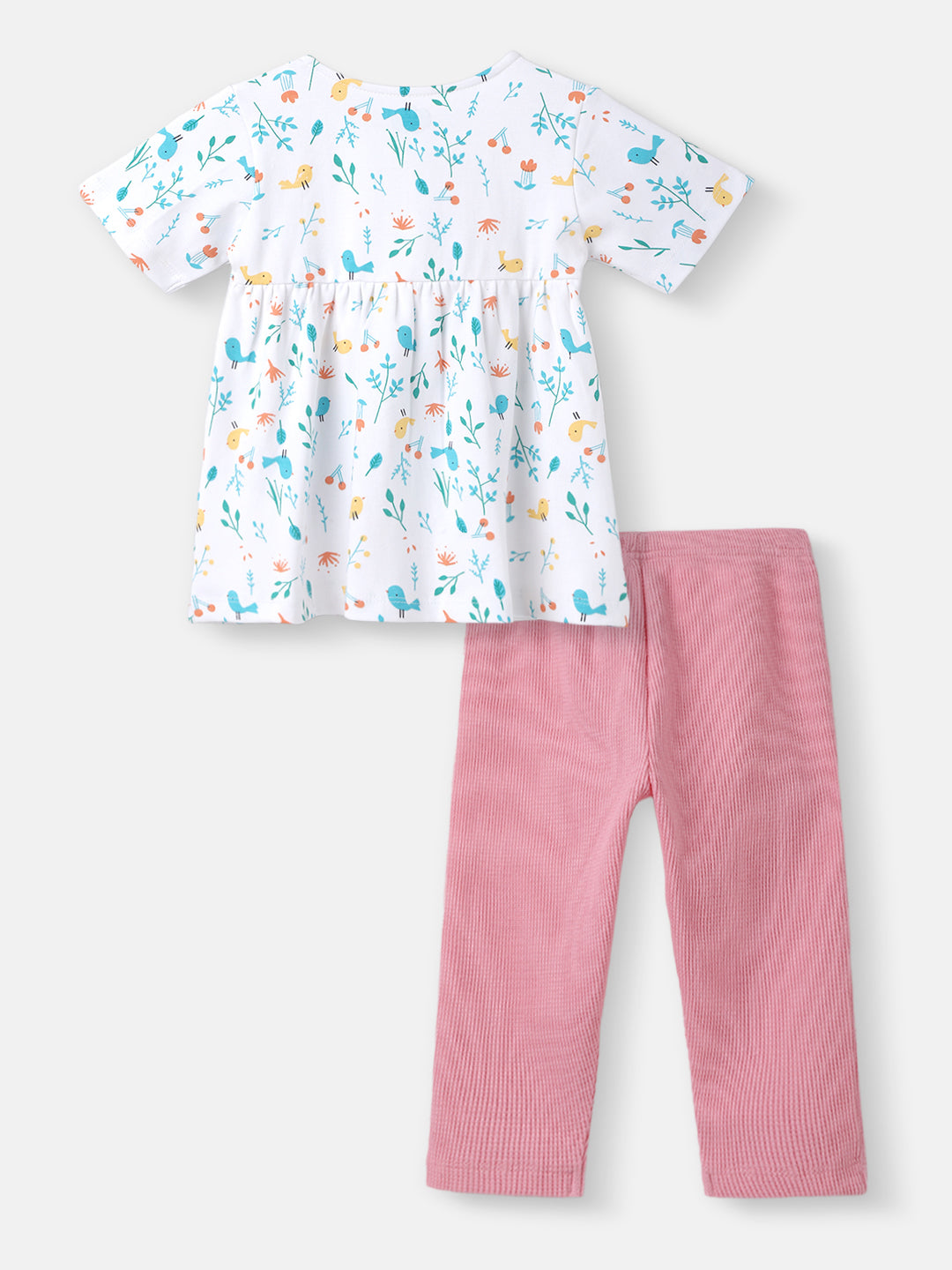Nautinati Girls All-over Print Dress with Leggings Set|Waffle Knit| Age 0 - 2 Years