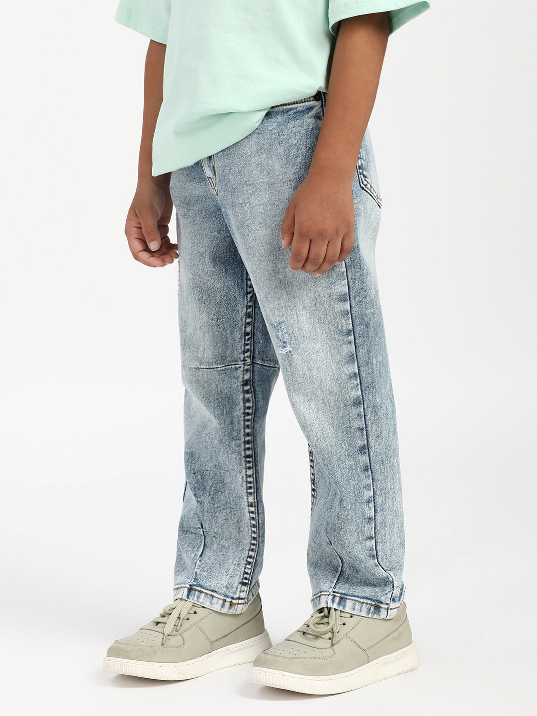 Nautinati Boys Textured Cotton Jeans |Age 2 - 10 Years