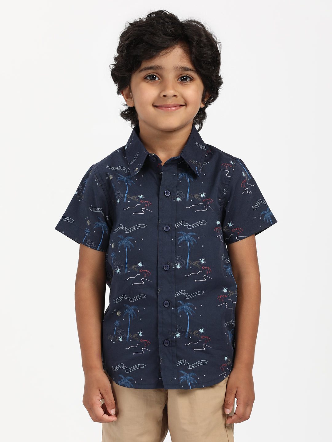 Nautinati Boys Aloha Hawaii Print Shirt|Cotton| Age 2 - 10 Years