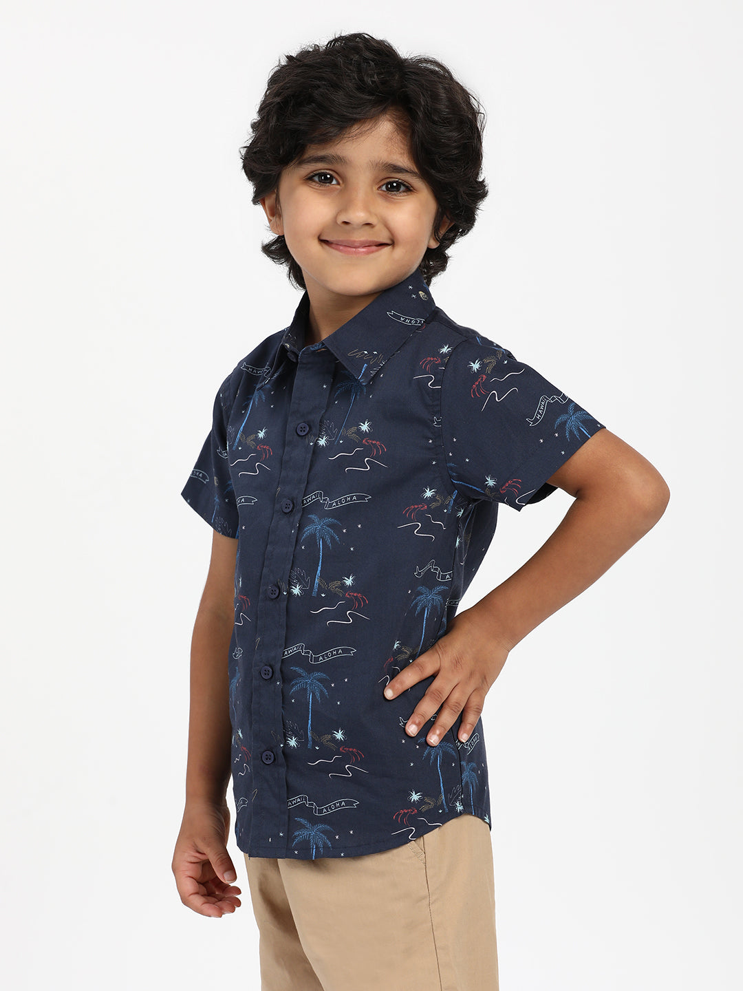 Nautinati Boys Aloha Hawaii Print Shirt|Cotton| Age 2 - 10 Years