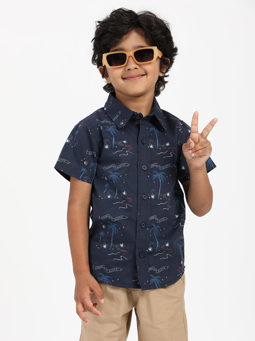 Nautinati Boys Aloha Hawaii Print Shirt|Cotton| Age 2 - 10 Years