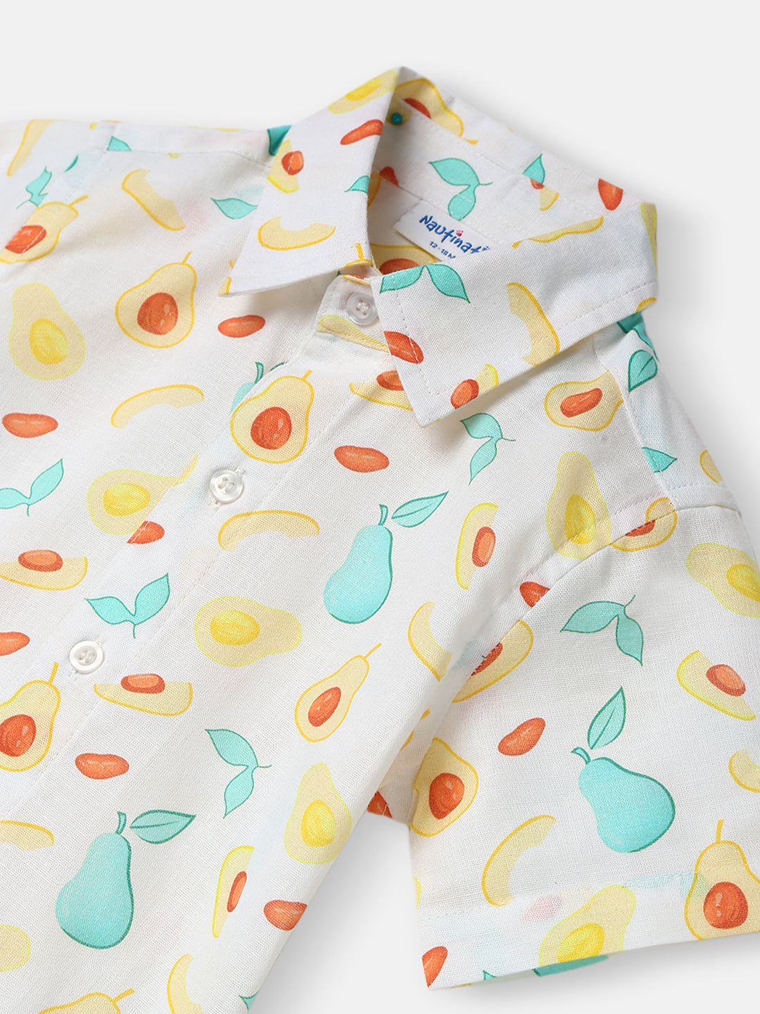 Nautinati Boys All-over Avocado Print Shirt |Cotton | Age 3 - 24 Months