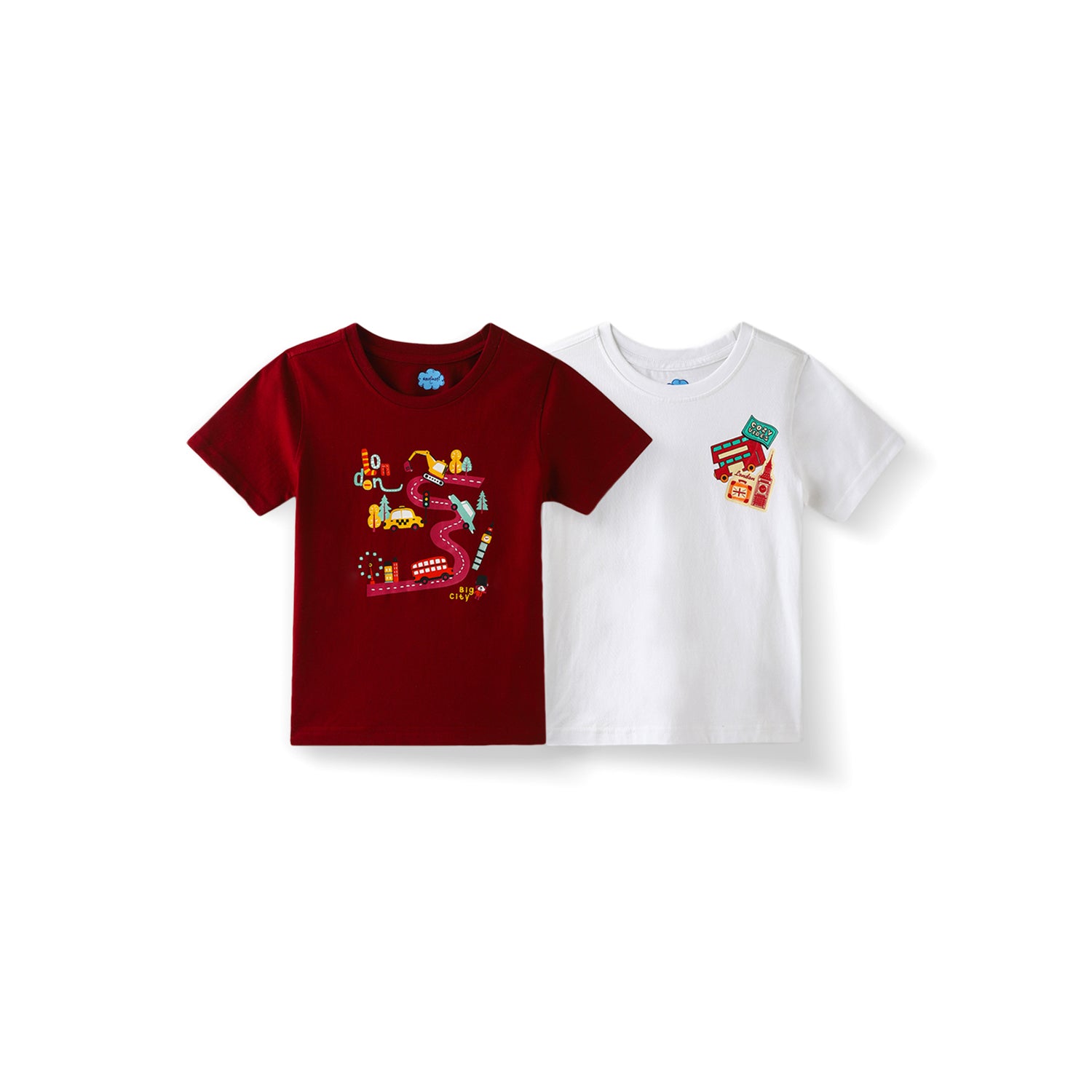 Nautinati Boys' Cotton Printed Pack of 2 T-shirt