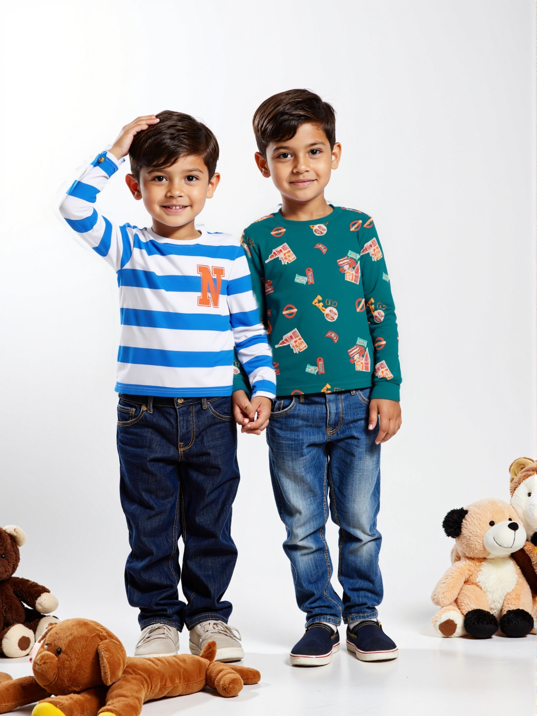 Nautinati Boys Cotton Pack of 2 Printed T-shirt