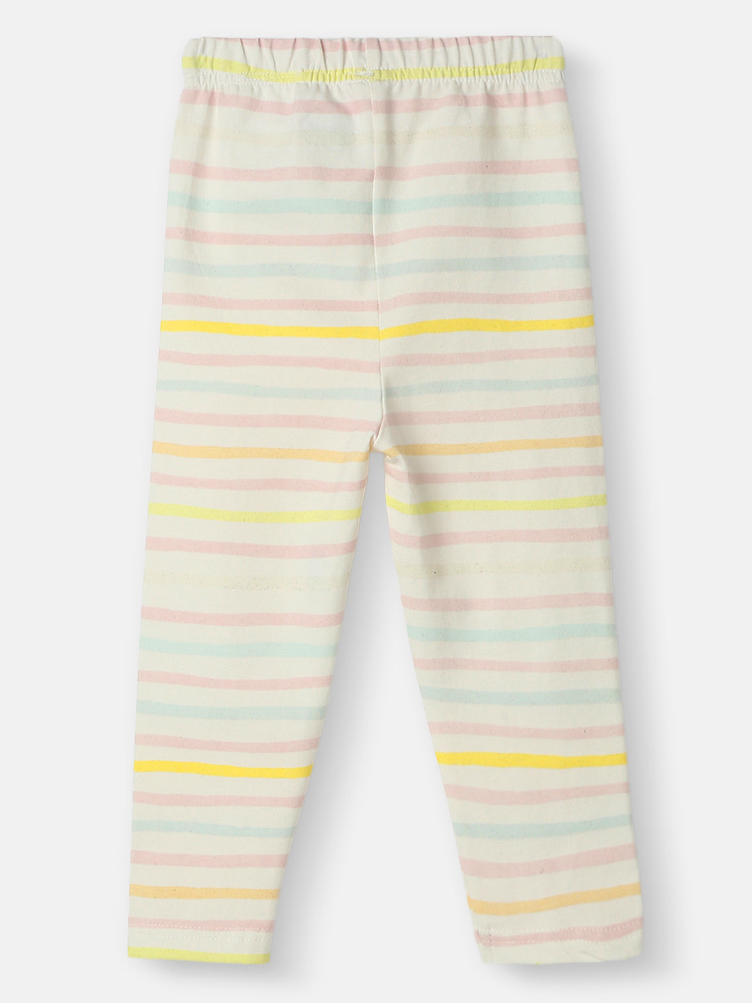 Nautinati's Girls' Cotton Printed Stripes Leggings