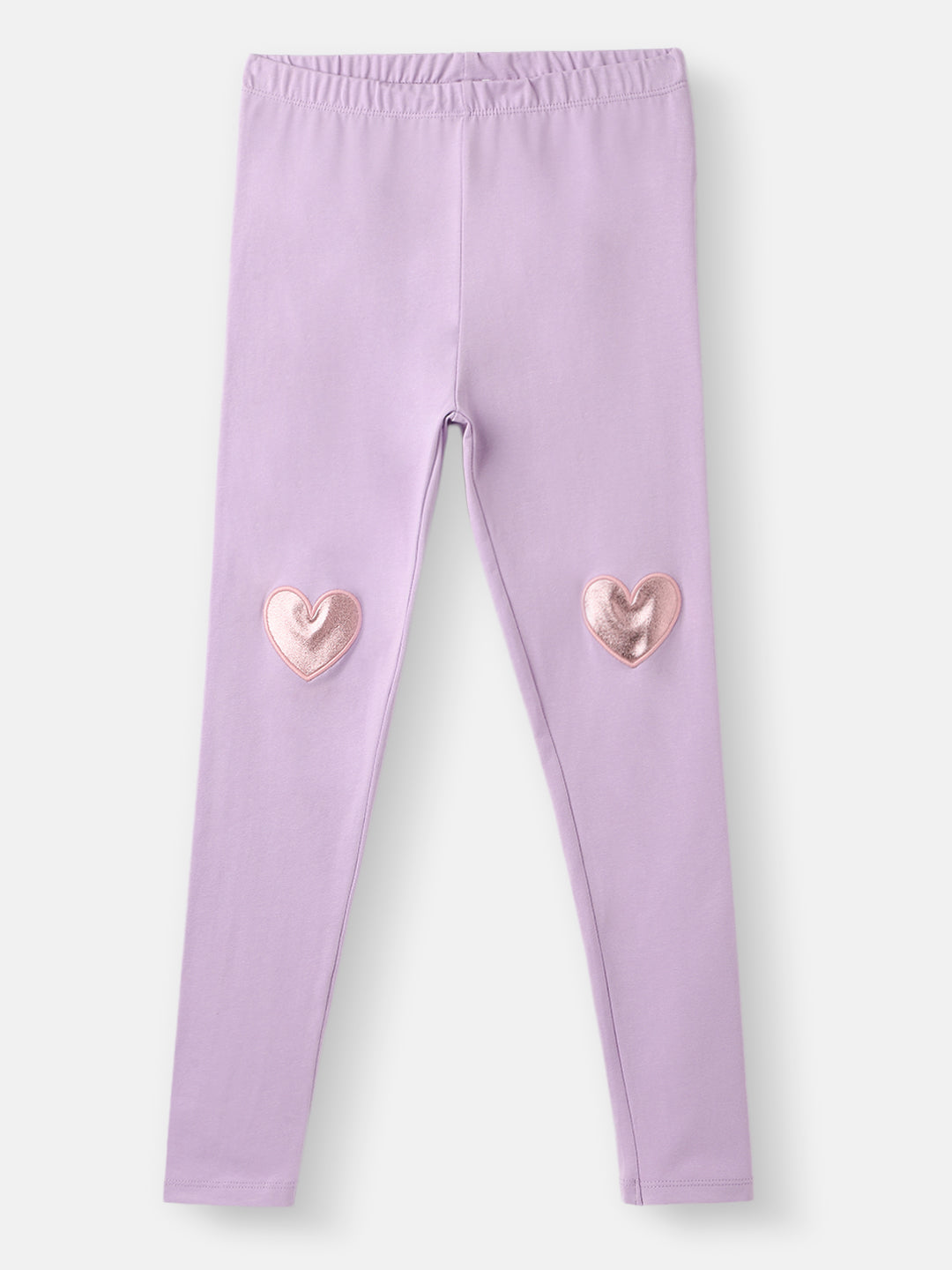 Nautinati's Girls' Cotton Heart Appliqu Leggings