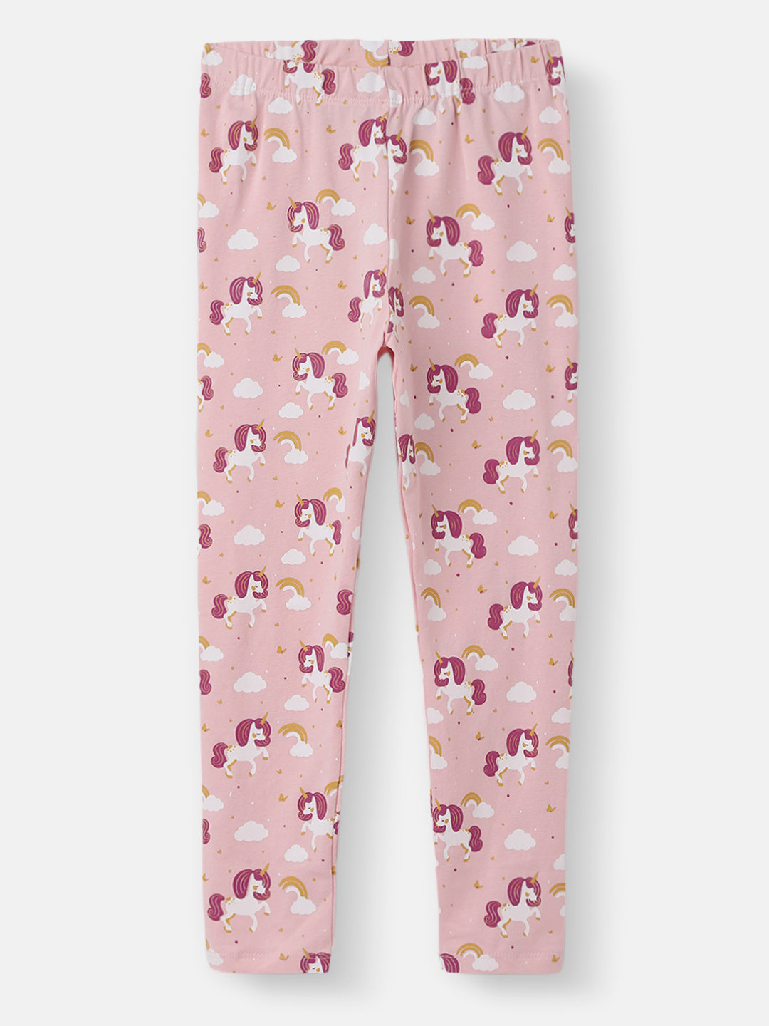 Nautinati's Girls' Cotton Unicorn All-over Print Leggings
